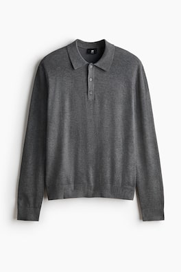 Stickad pikétröja Regular Fit
