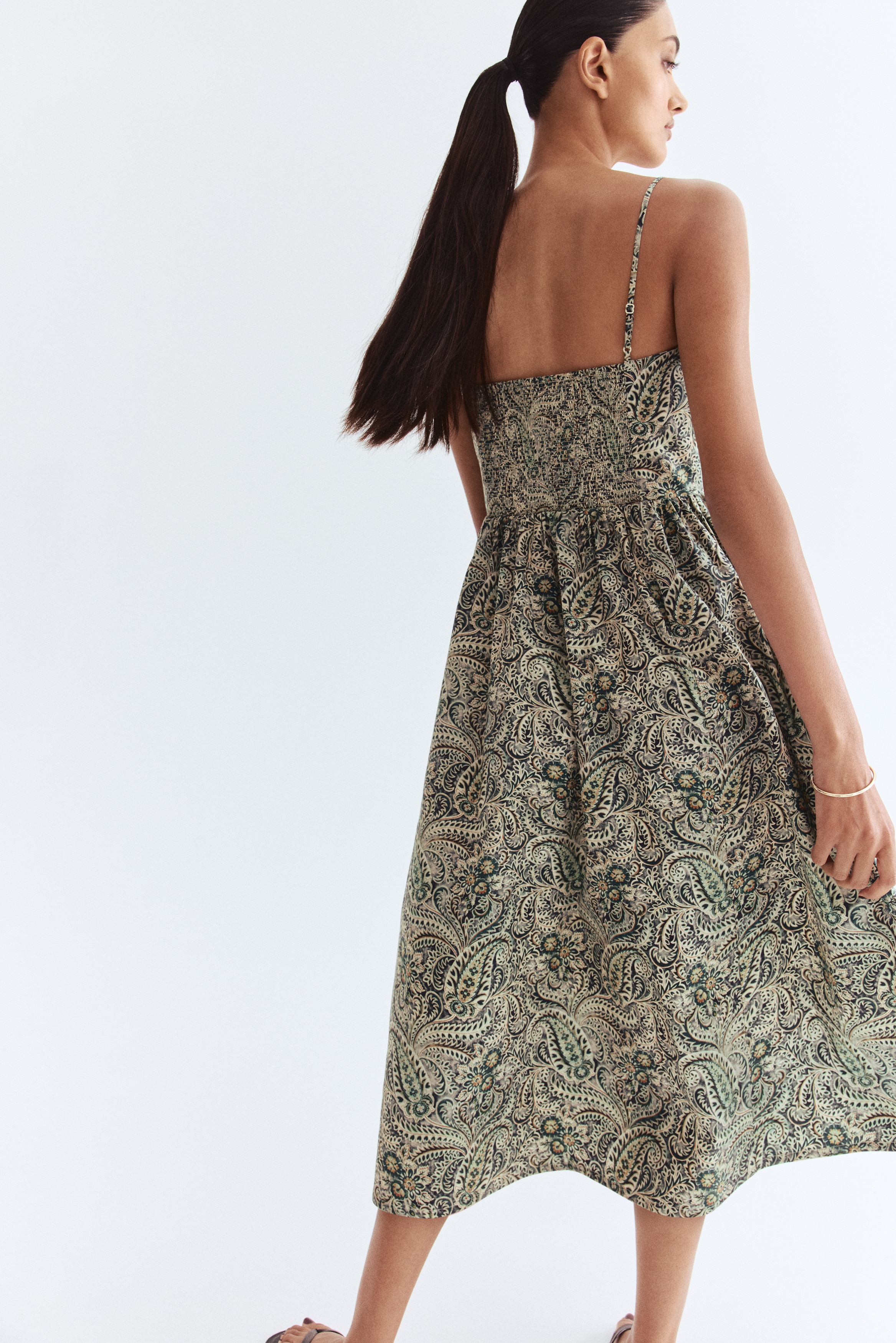 Cotton poplin strappy dress