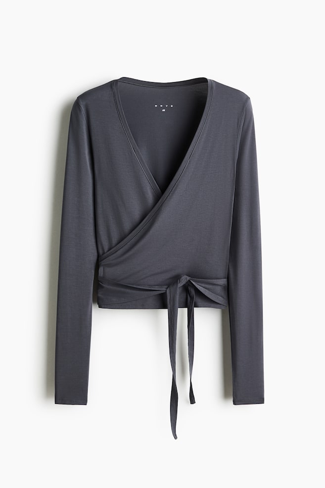 Sports wrap top in modal - Dark clay grey/Black/Ivory/Navy blue/Dark heather/Chocolate plum/Choco mocha/Purple haze/Warm brown/Lilac/Plum purple/Ivory/Apricot/Butter yellow - 1