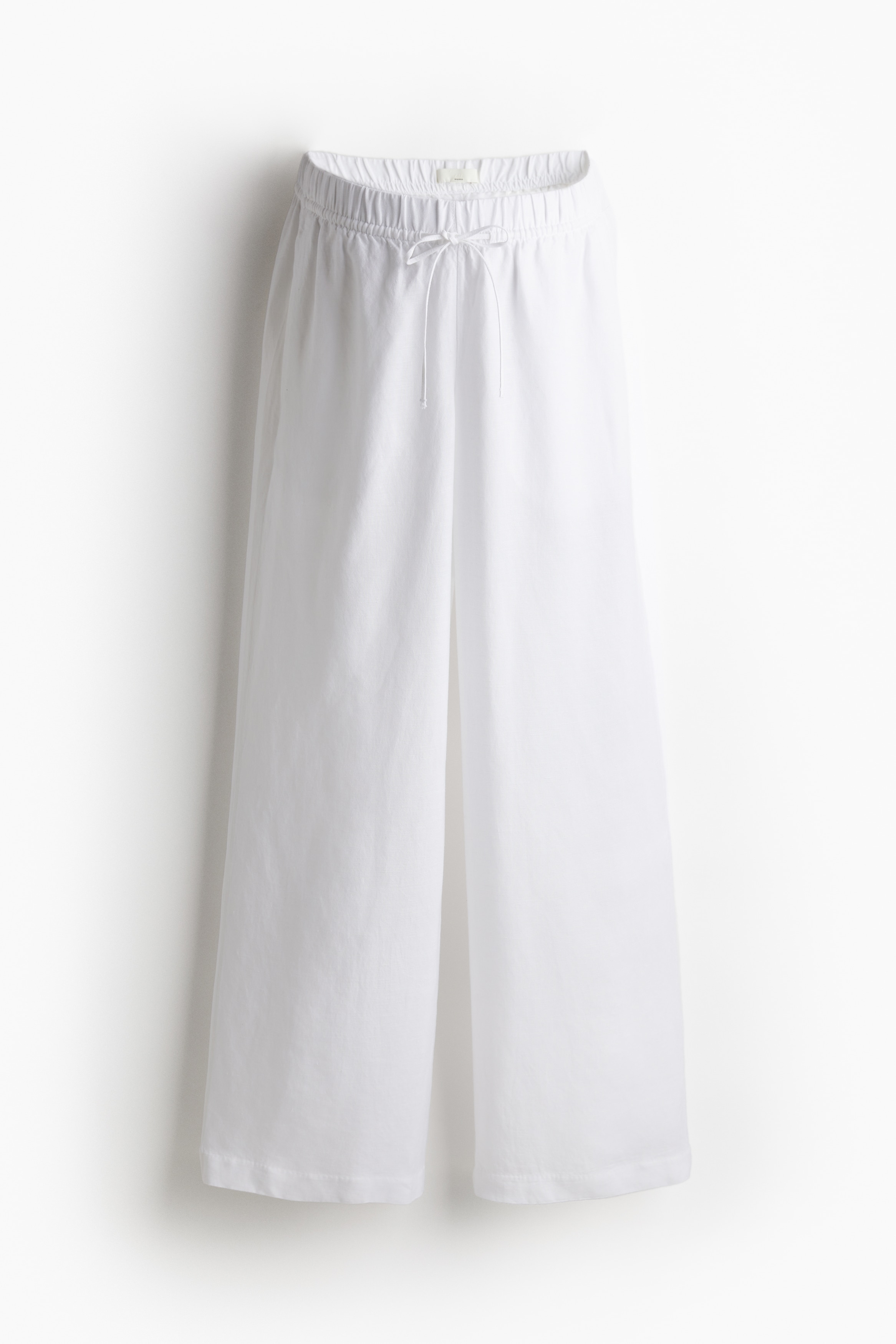 H&M MAMA - White MAMA Before & After linen-blend trousers - Size: XS  - H&M