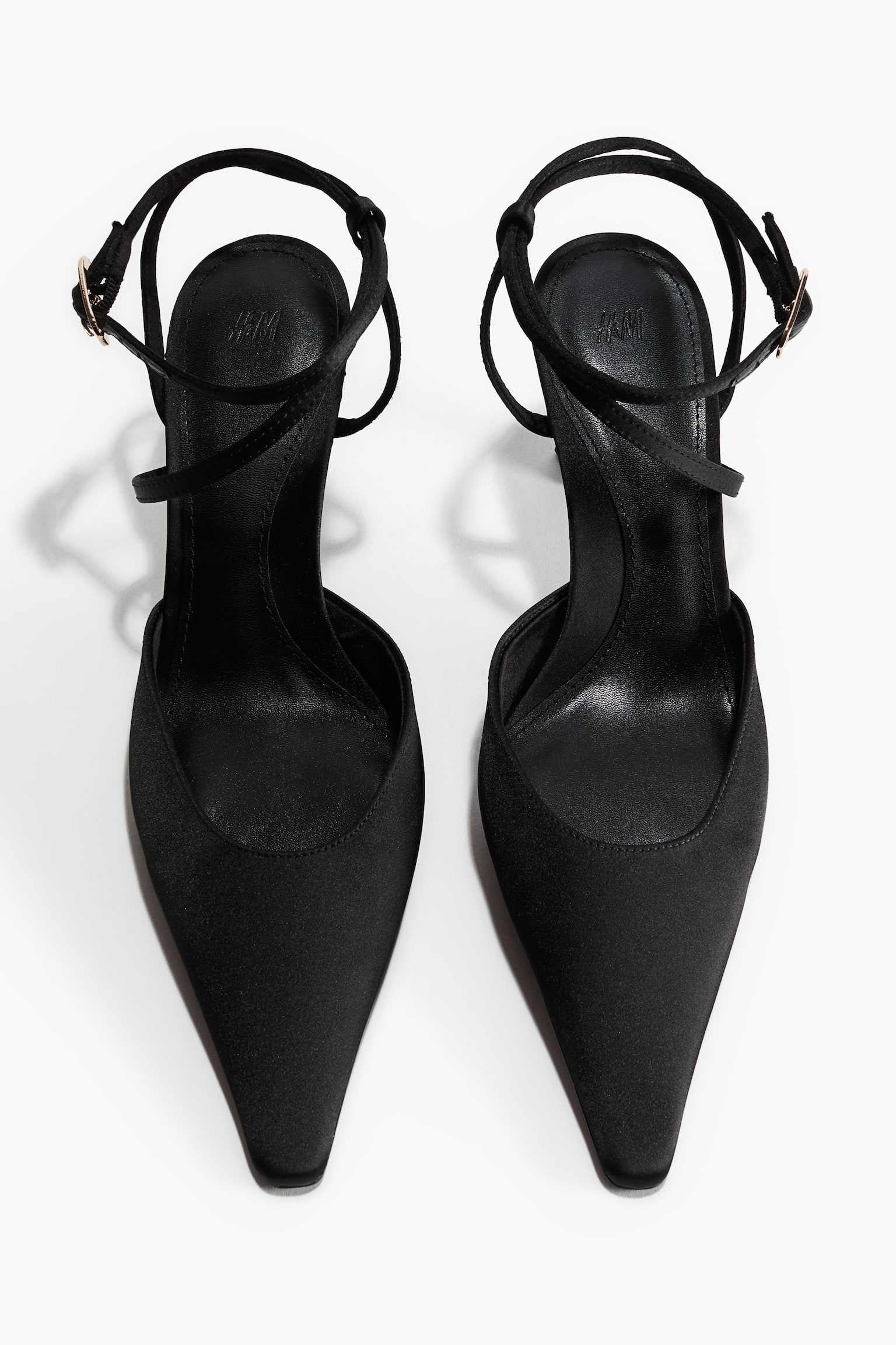 Женские туфли H&M Pointed Satin Pumps, цвет: Чёрный — фото 3