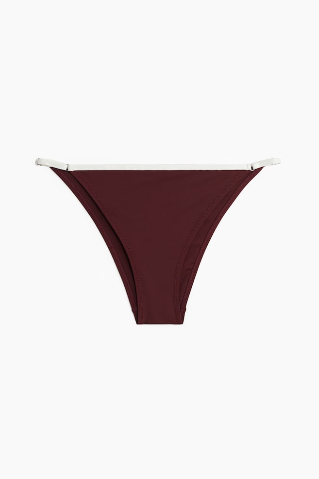 Bikinové kalhotky Cheeky Tanga - Vínová/bílá/Bílá/černá - 1