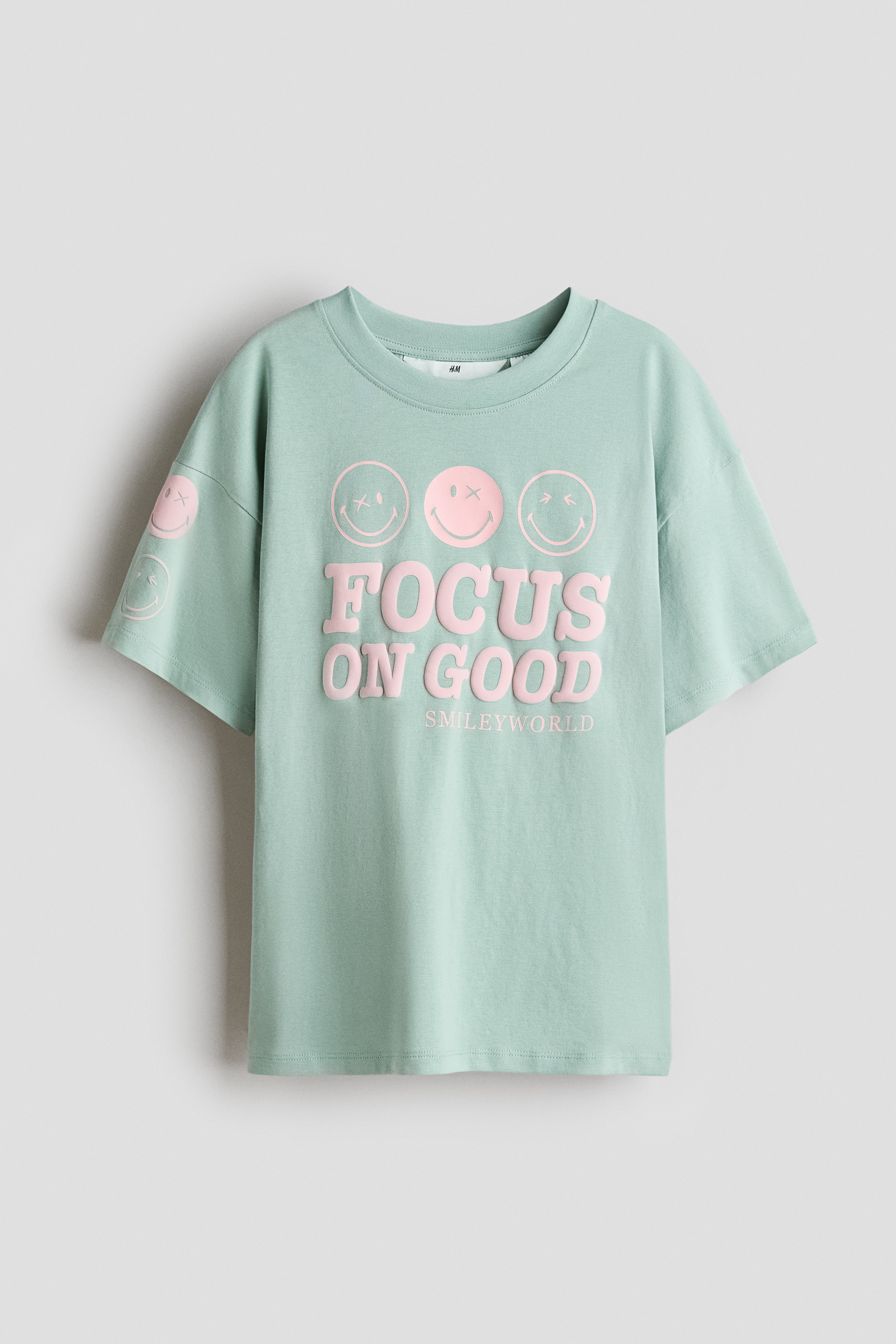 Light dusty pink/Lilo & Stitch Cotton T-Shirt with Printed Motif
