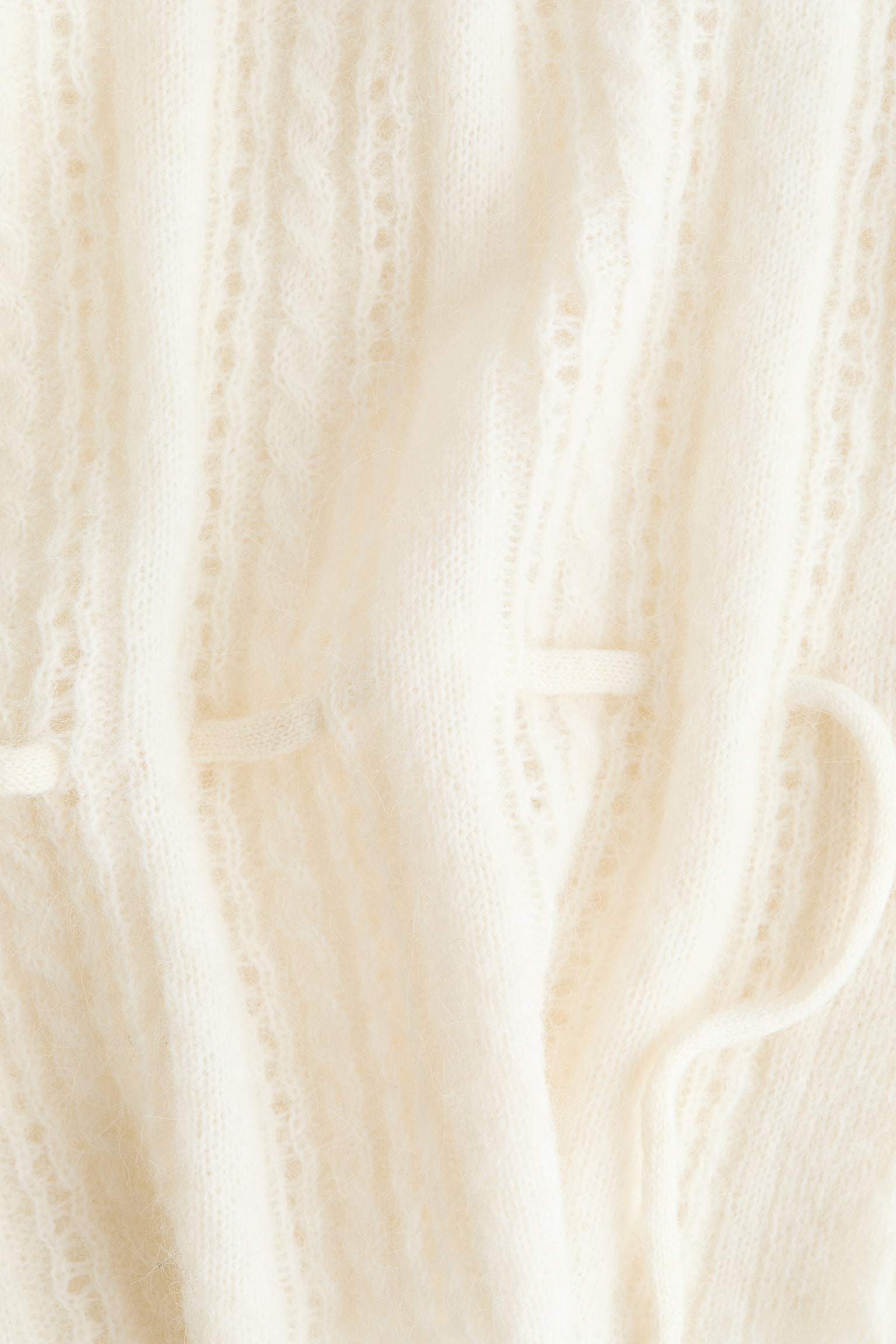 Женский кардиган H&M Drawstring-Detail Knit, цвет: Кремовый — фото 6