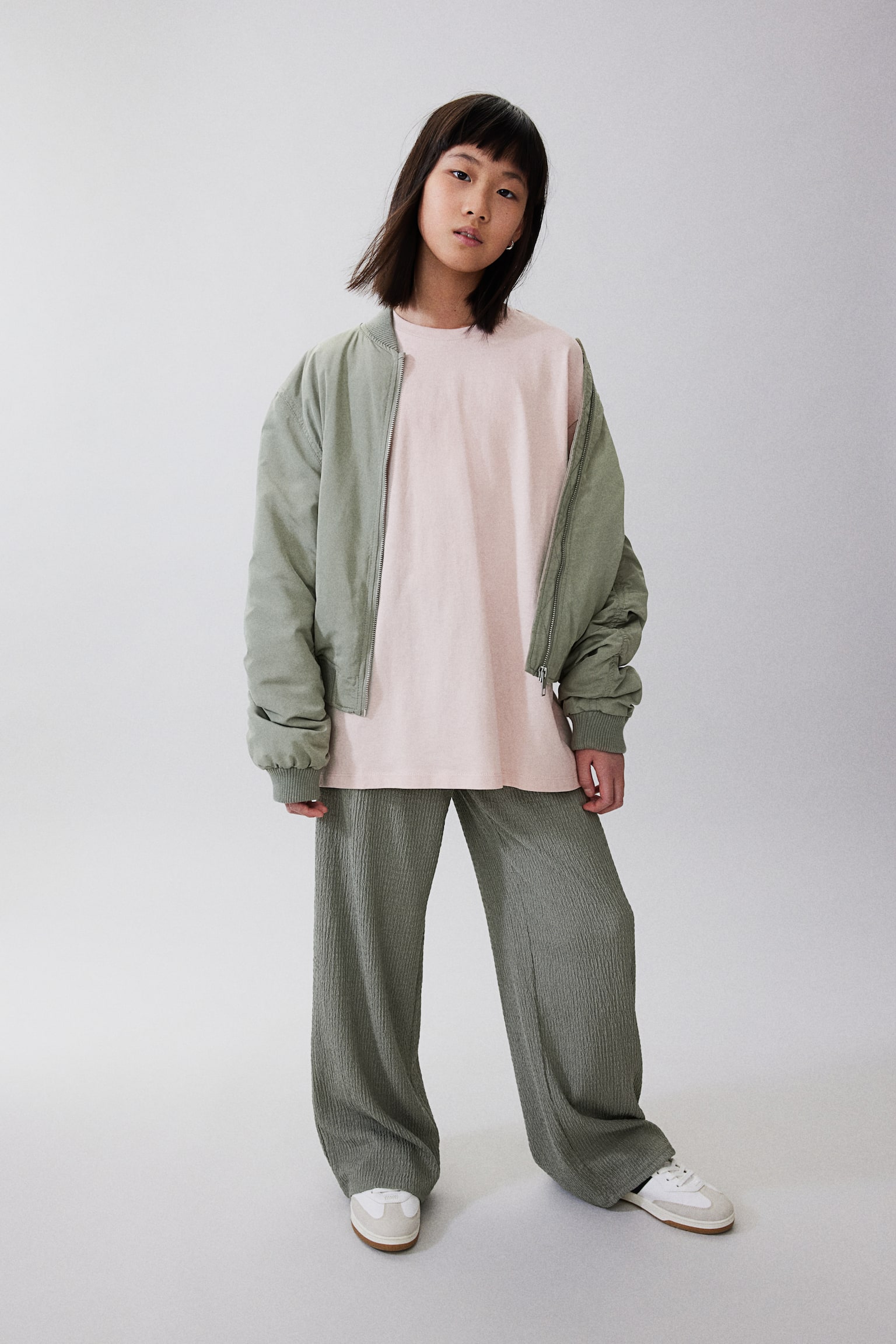 Bomber Jacket - Khaki green/Dusty pink/Black - 4