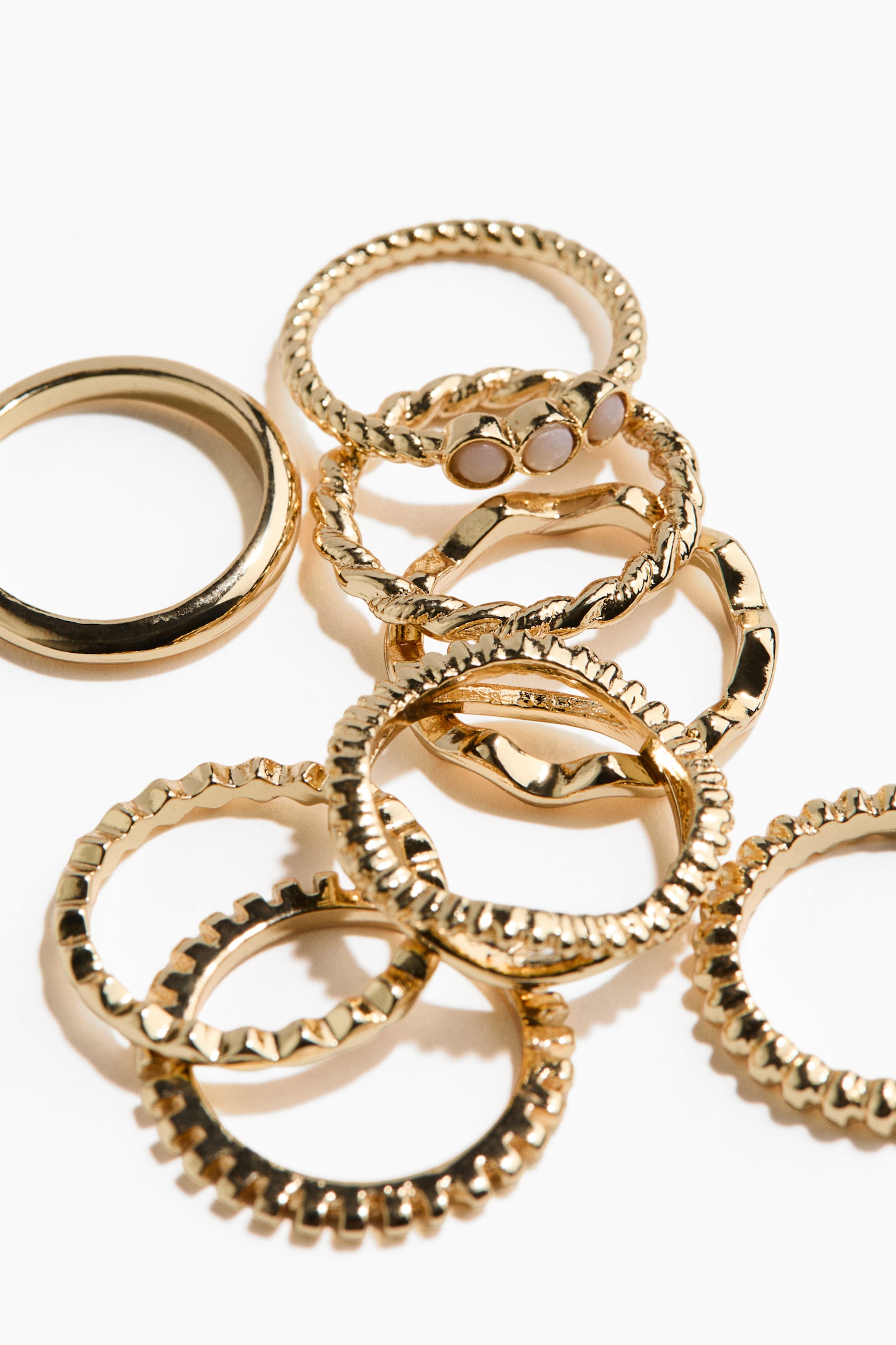 8-pack rings - Gold-coloured - 2