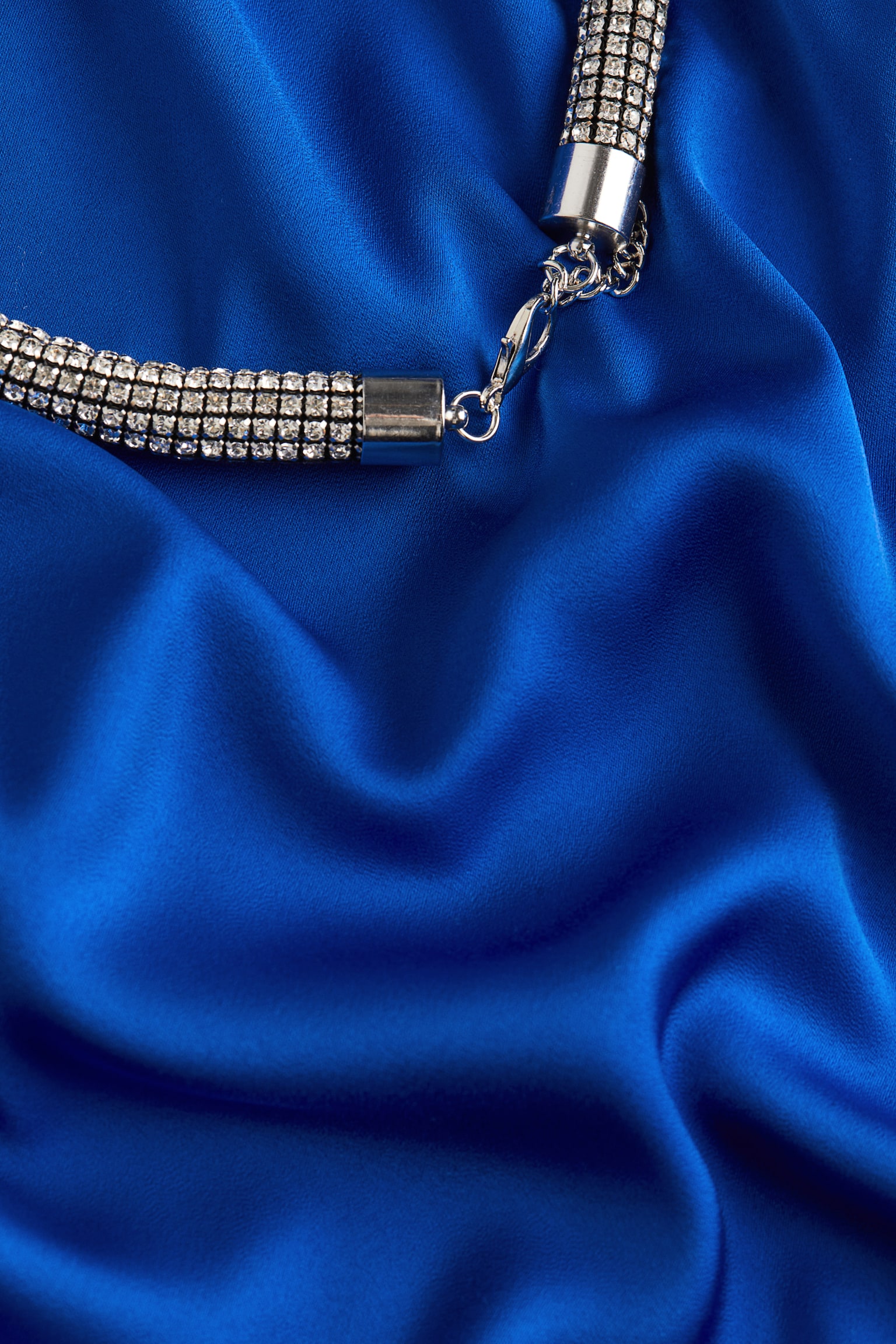 Chain Detail Halterneck Dress - Bright blue - 2