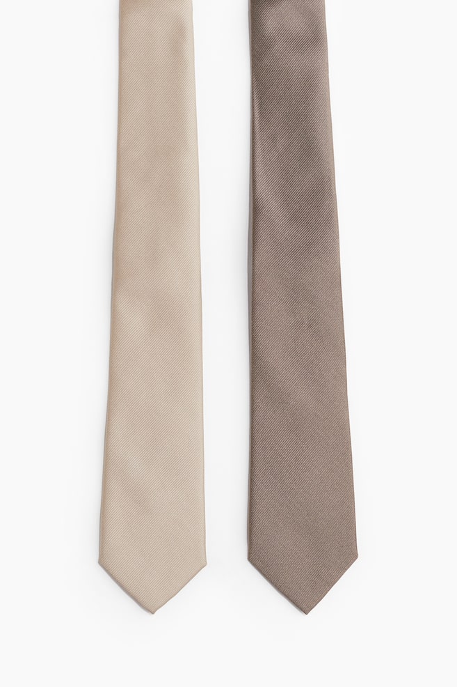 2-pack ties - Light beige/Dark beige - 1