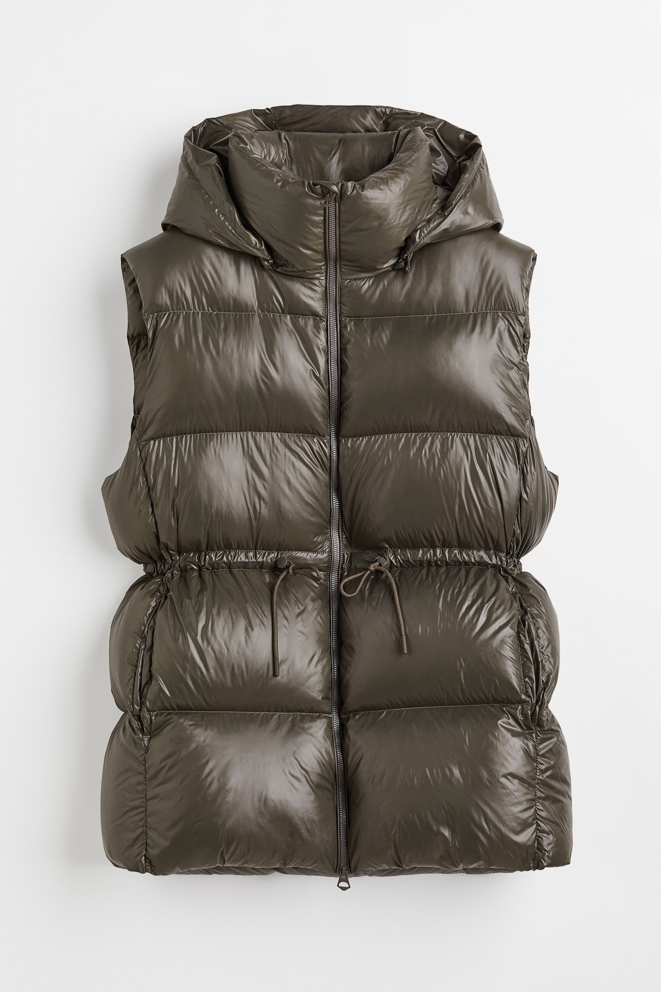 Größeres Bild ansehen: Pufferweste mit Kapuze - Dunkles Khakigrün - Ladies | H&M DE 1