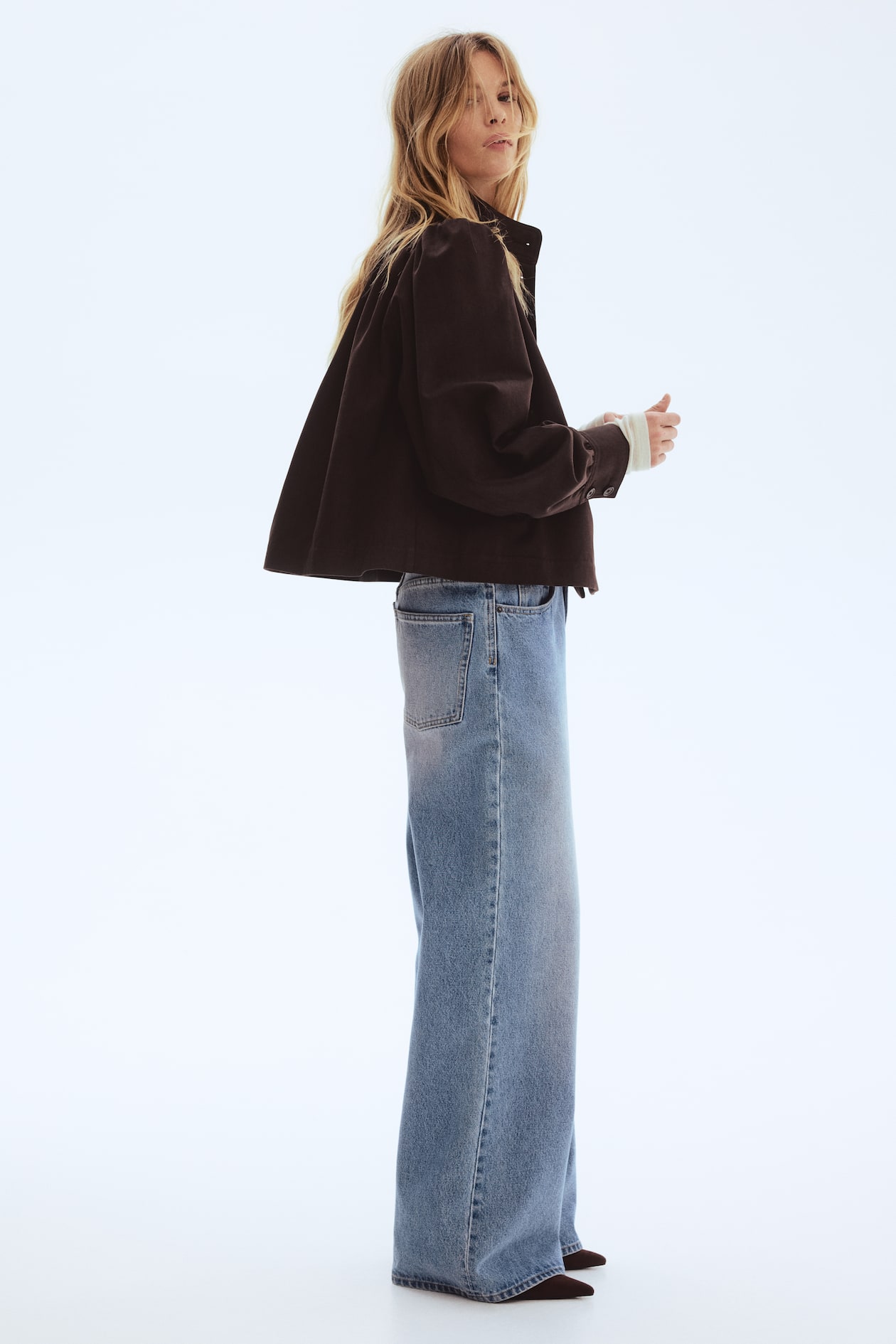 Puff-Sleeved Twill Jacket - image 4