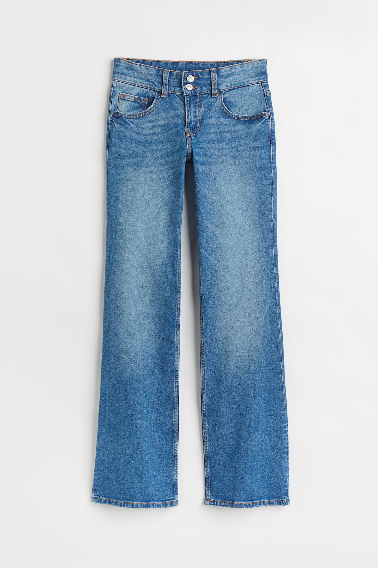 Flare Low Jeans - Low waist - Long - Denim blue - Ladies | H&M US