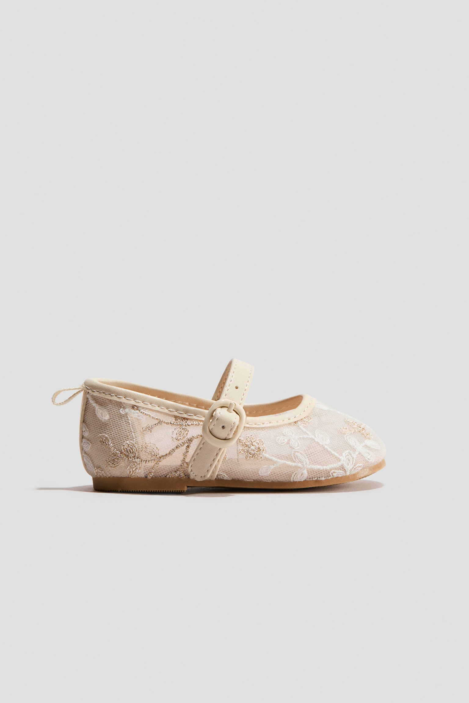 Mesh ballet flats - Cream - 3