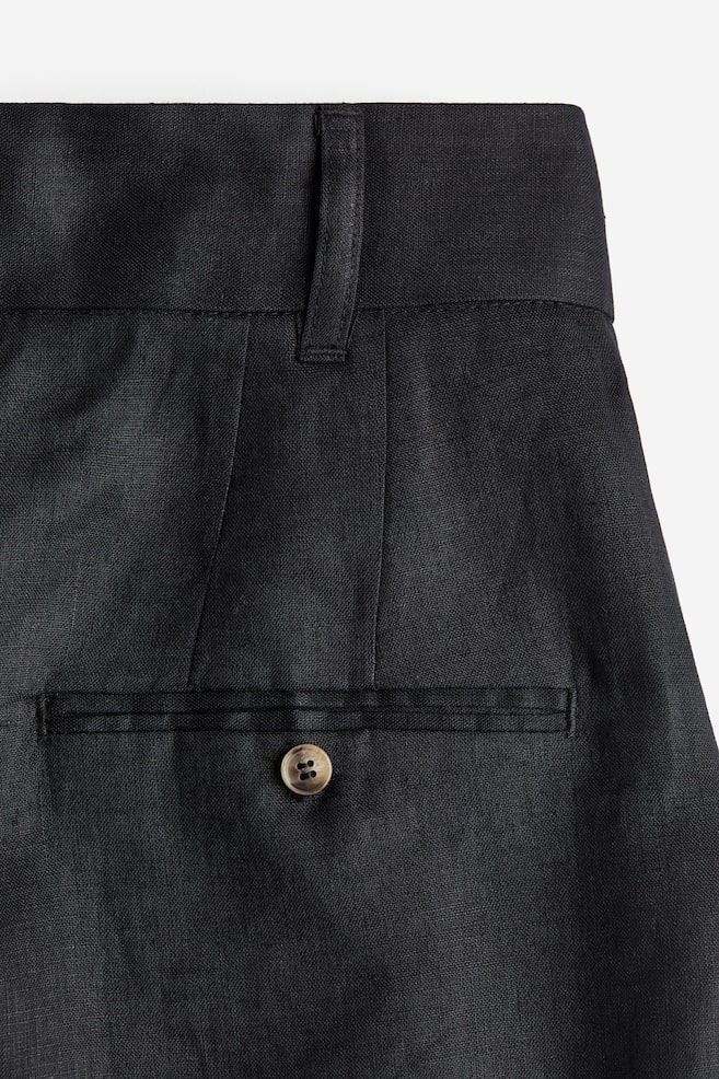 Pantalon de tailleur en lin - Noir/Beige clair/rayures tennis - 4