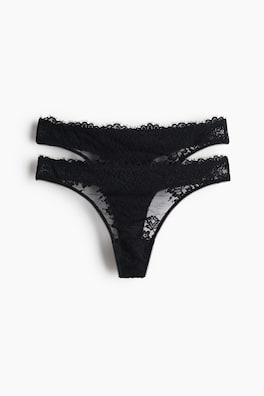 2-pack spetstrosa thong