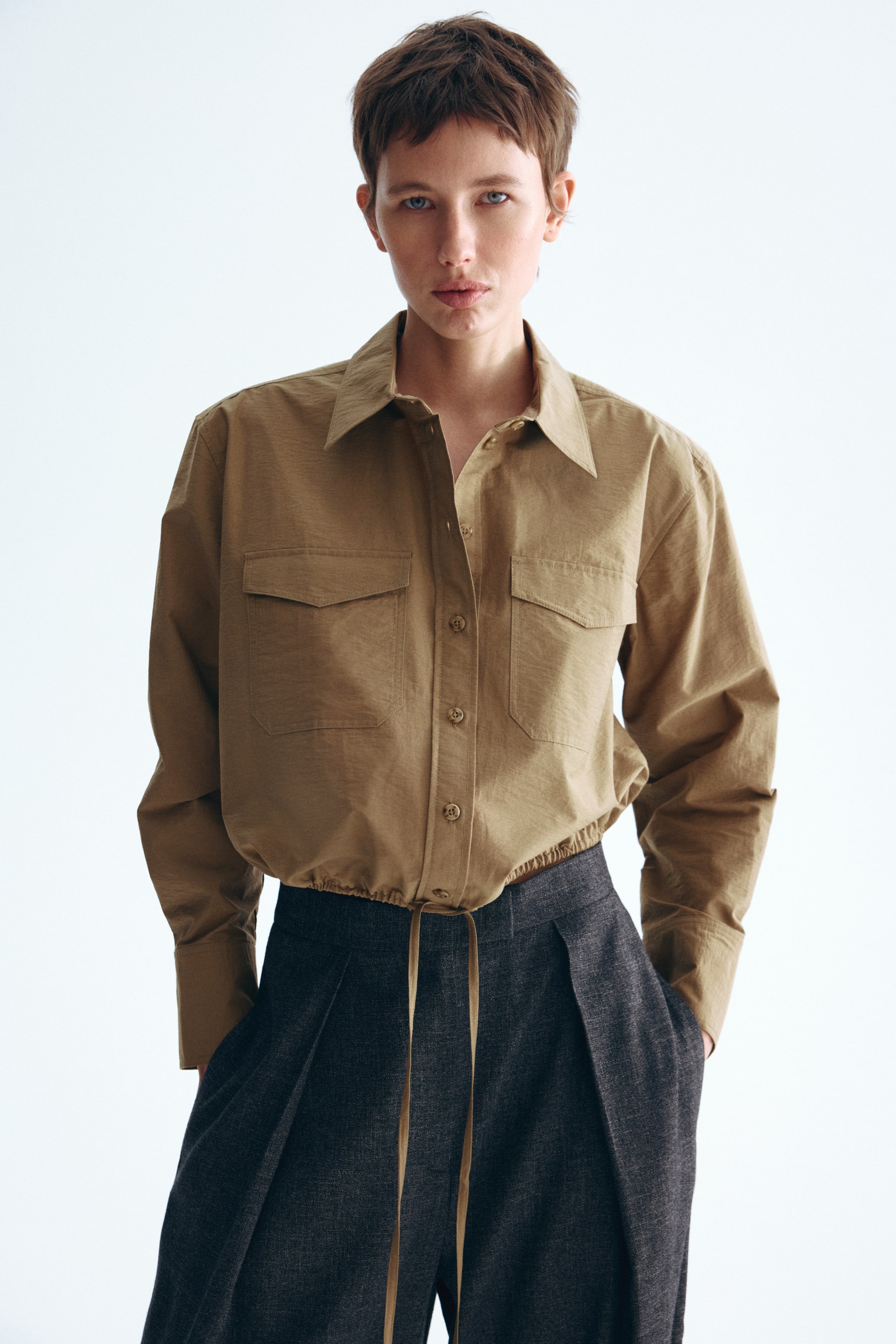 Женские рубашки H&M Drawstring Shirt — фото 5
