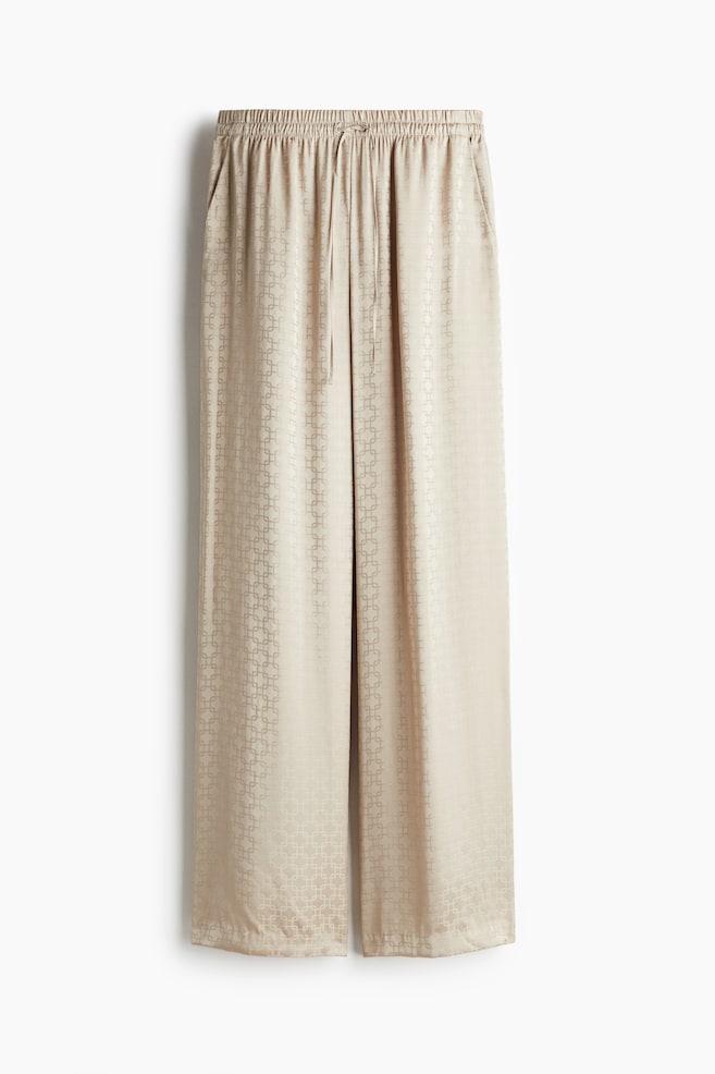 Pantalon large avec cordon de serrage - Beige/motif/Marine/à motif - 1