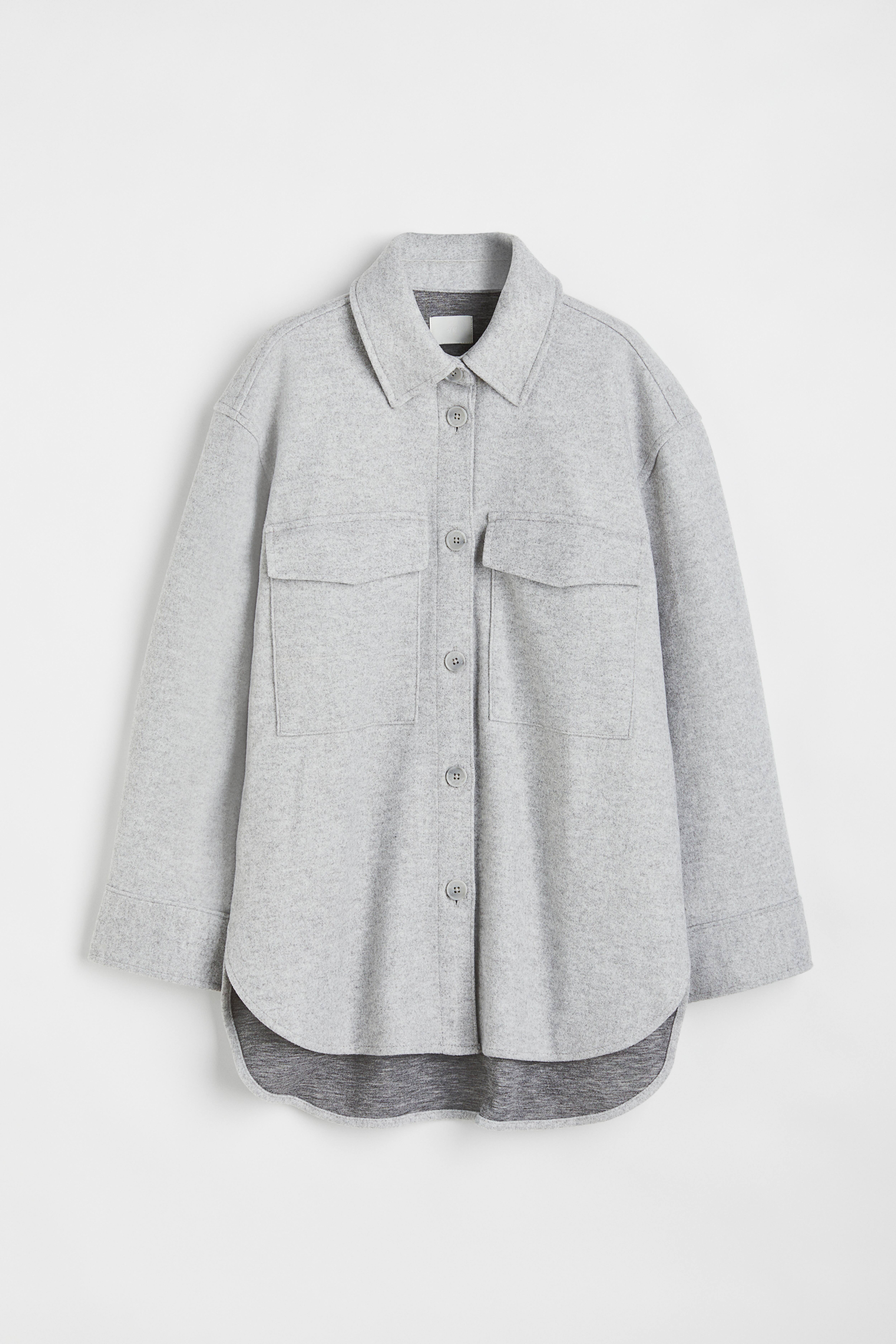 H&M shops Oversized shacket jacket grey new