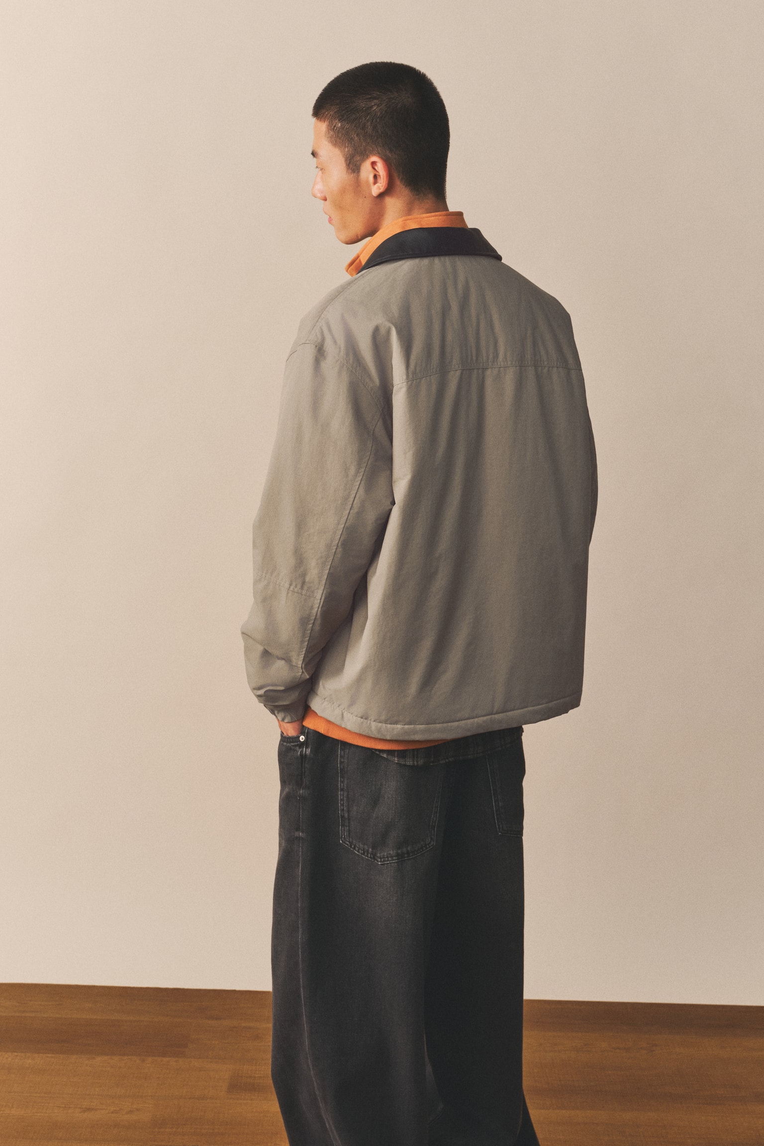 패딩 재킷 루즈핏 - 그린/다크 블루 - 4