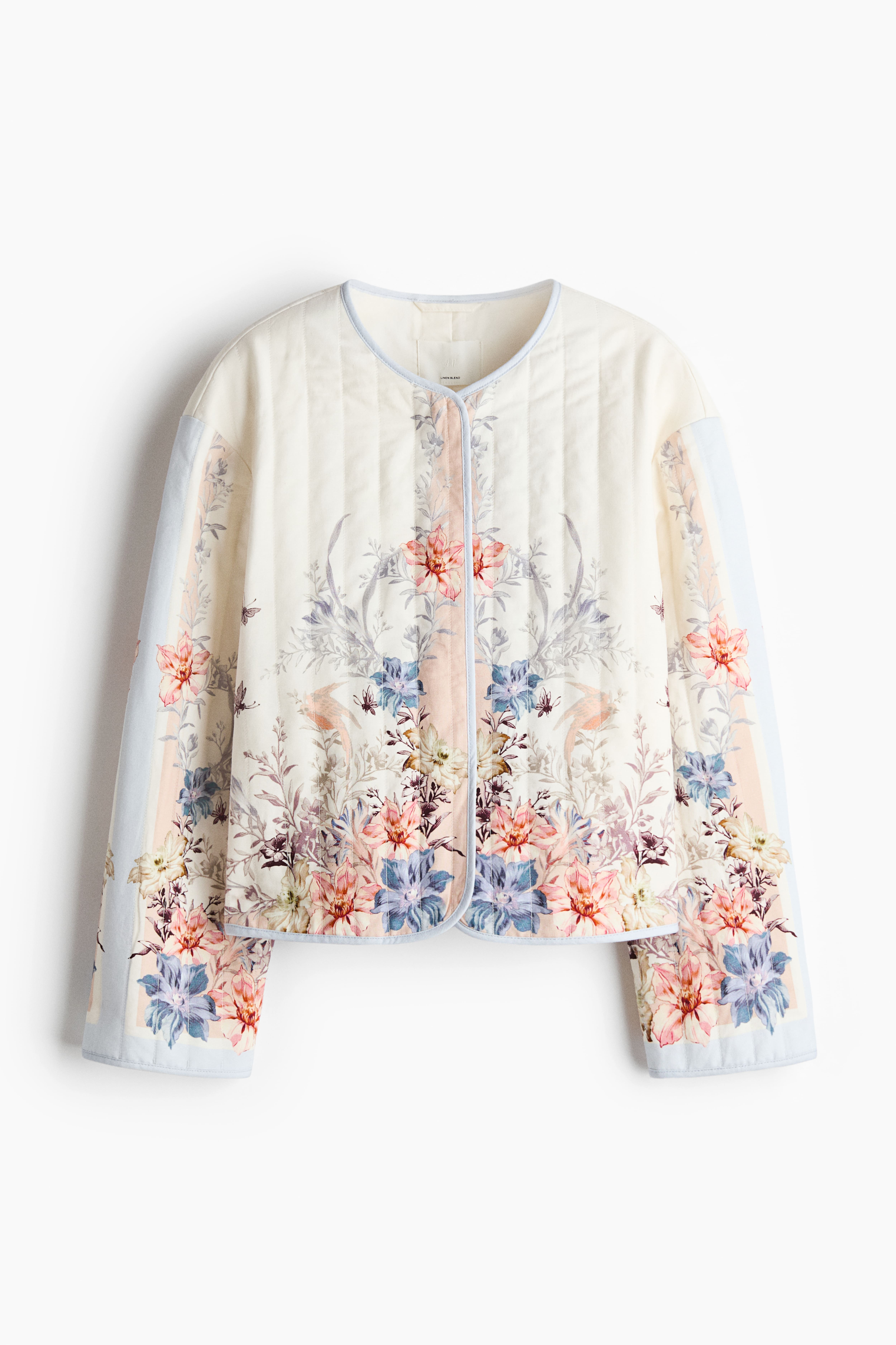 Quilted Linen-Blend Jacket