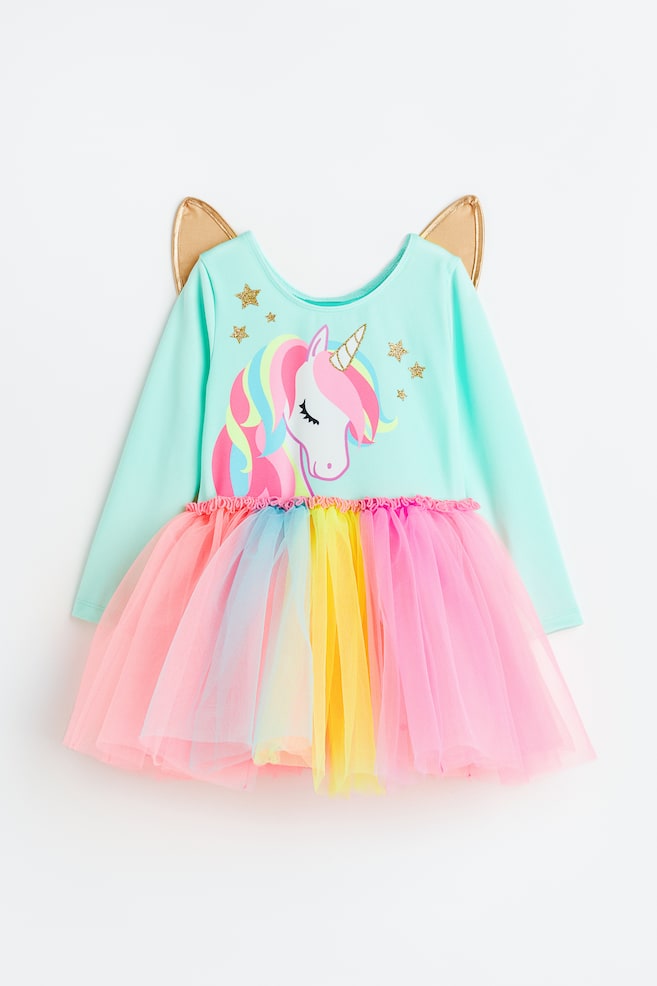 Tulle-skirt fancy dress costume - Light turquoise/Unicorn