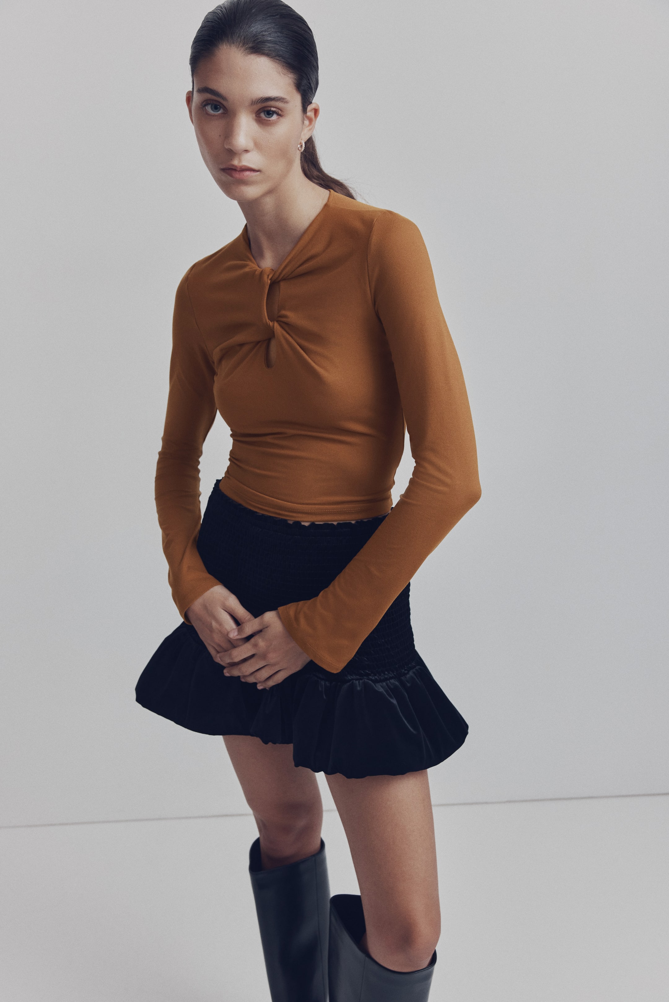 View larger image: Twist-detail top - Brown - Ladies | H&M HK 1