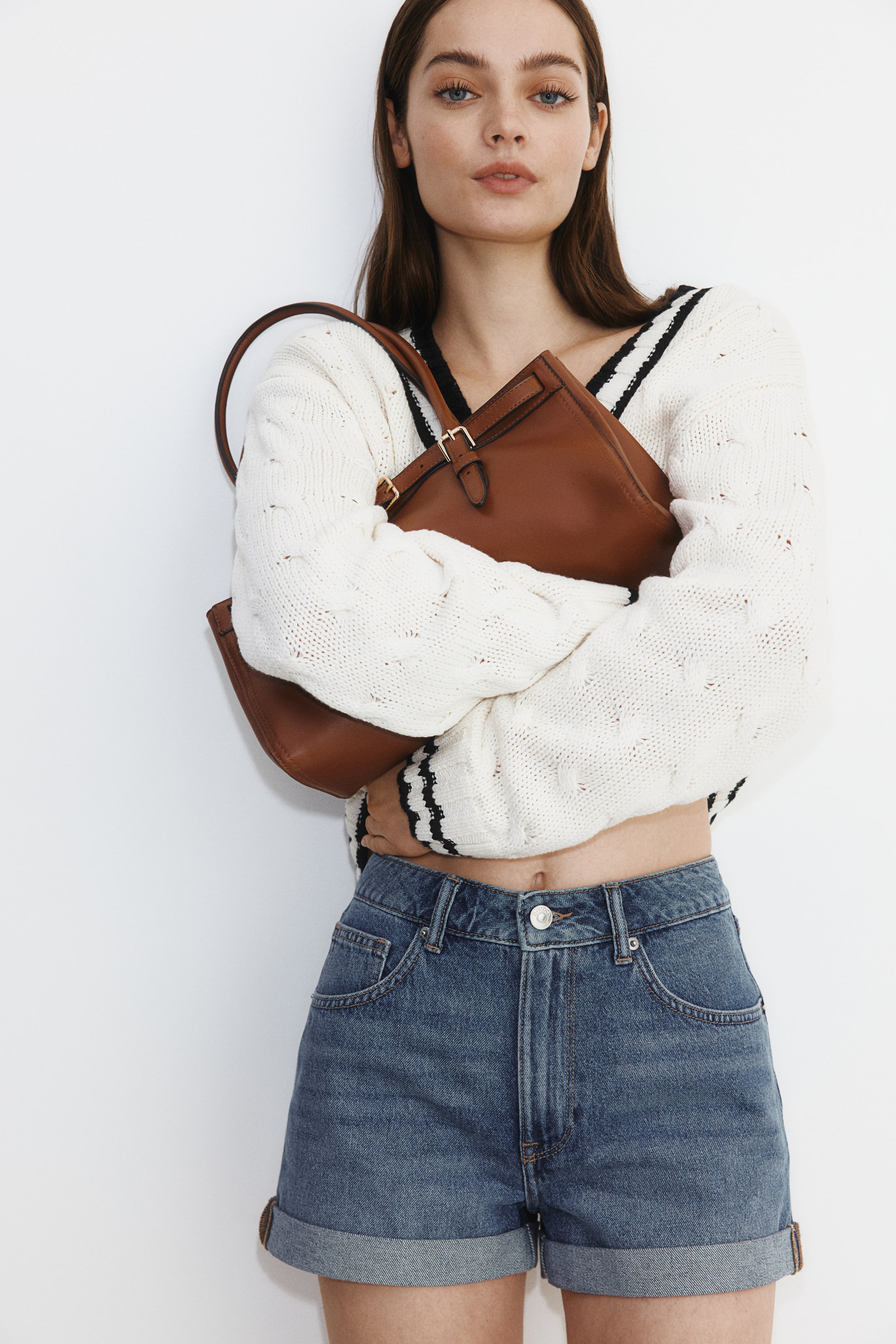 Short taille haute en denim