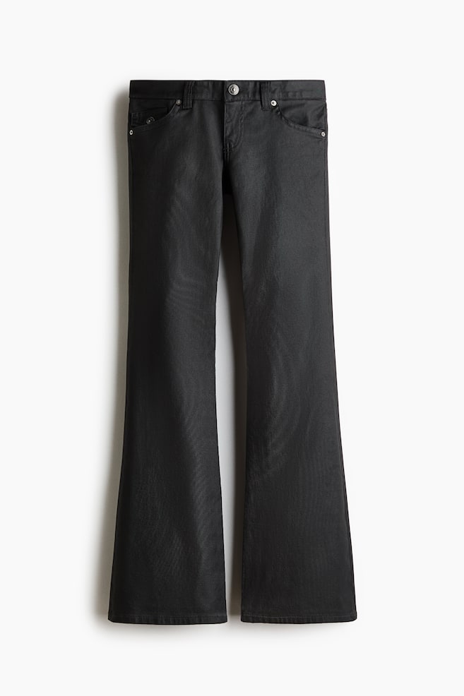 Coated twill trousers - Black - 1