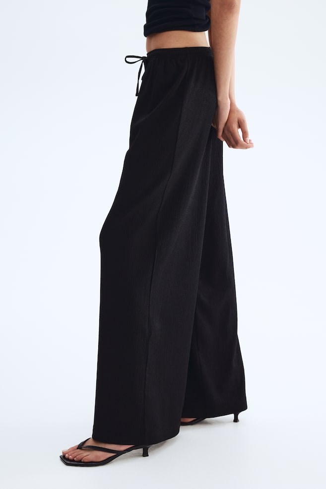 Wide pull-on trousers-Black - 6