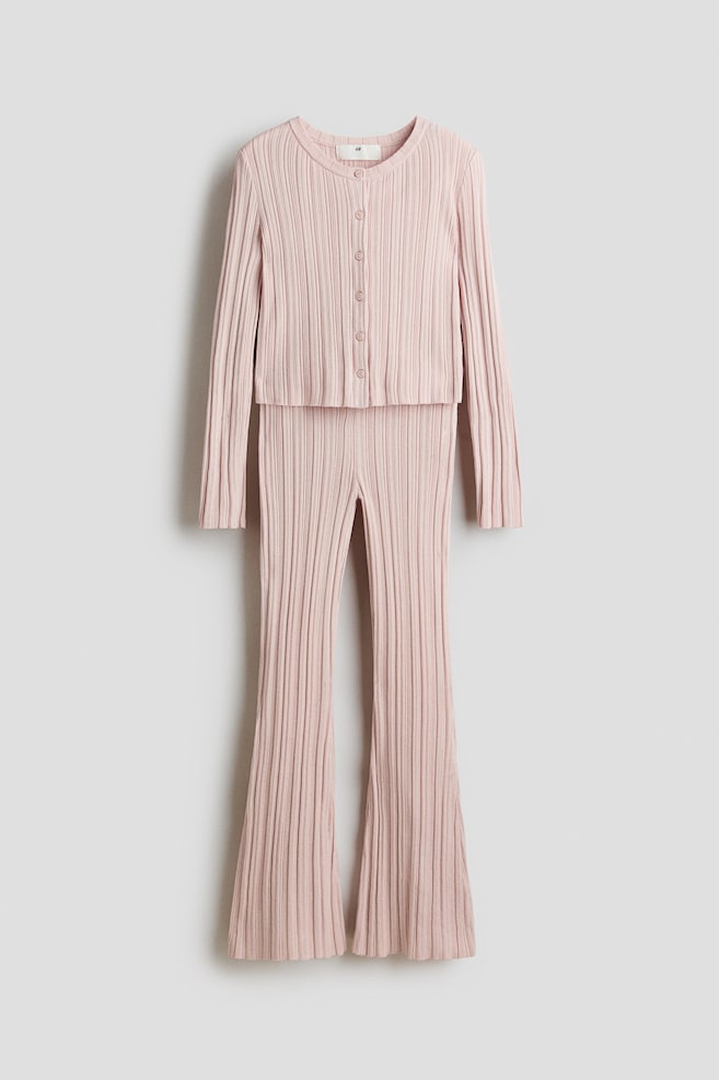 2-piece rib-knit set - Light pink/Light blue - 1