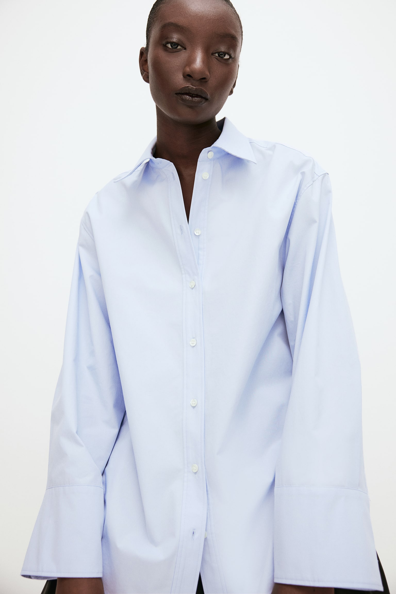 Silk-blend shirt - Light blue/White - 5