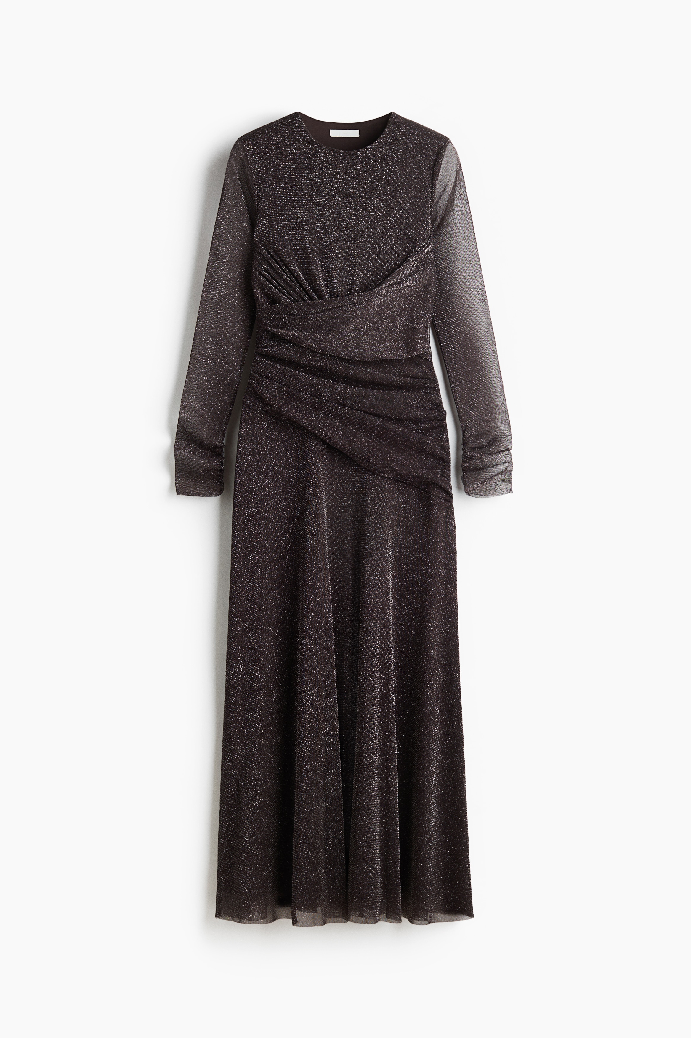 Rochie din plasă strălucitoare - Maro-închis