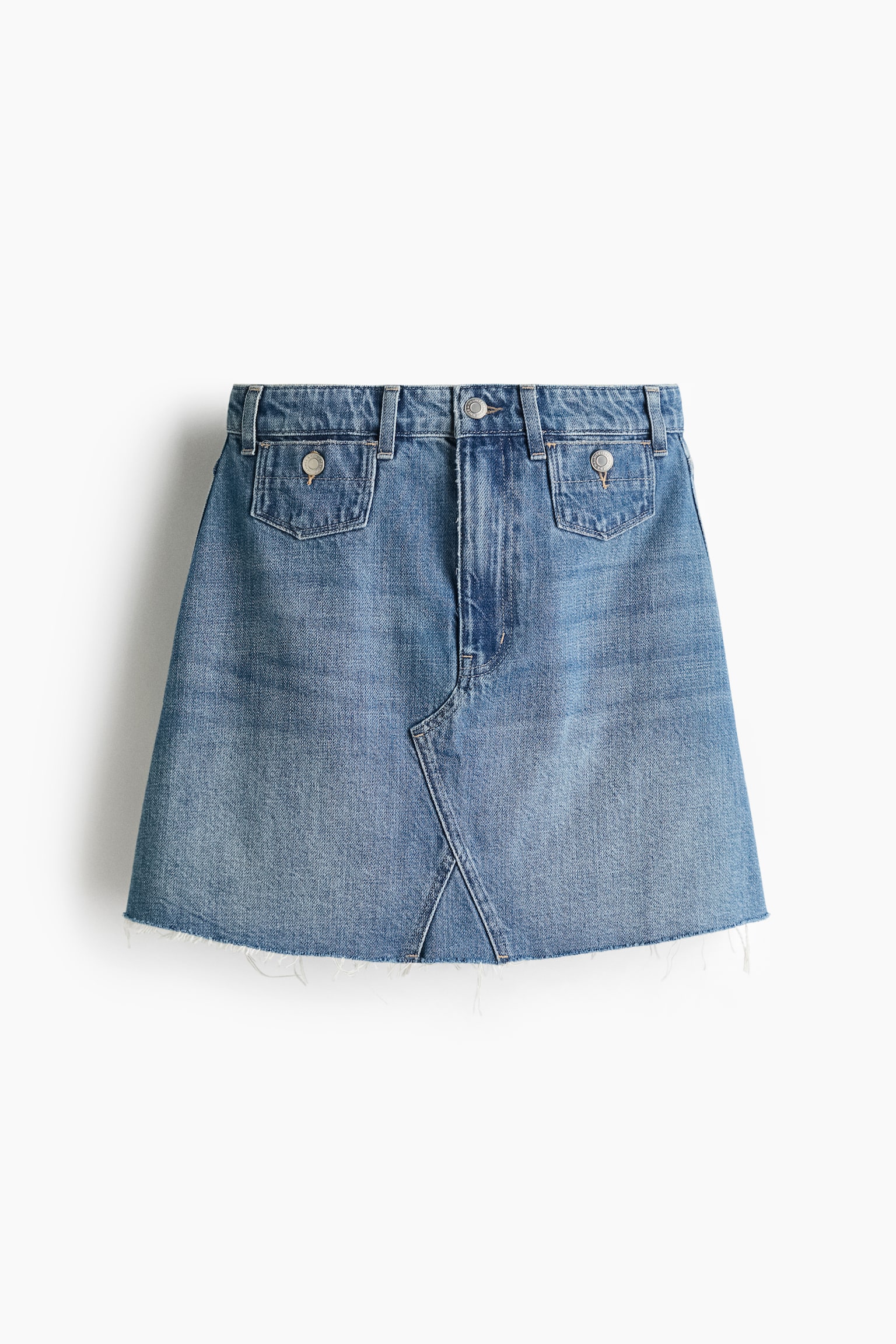 חצאית ג'ינס בגזרת איי - כחול ג'ינס - 1