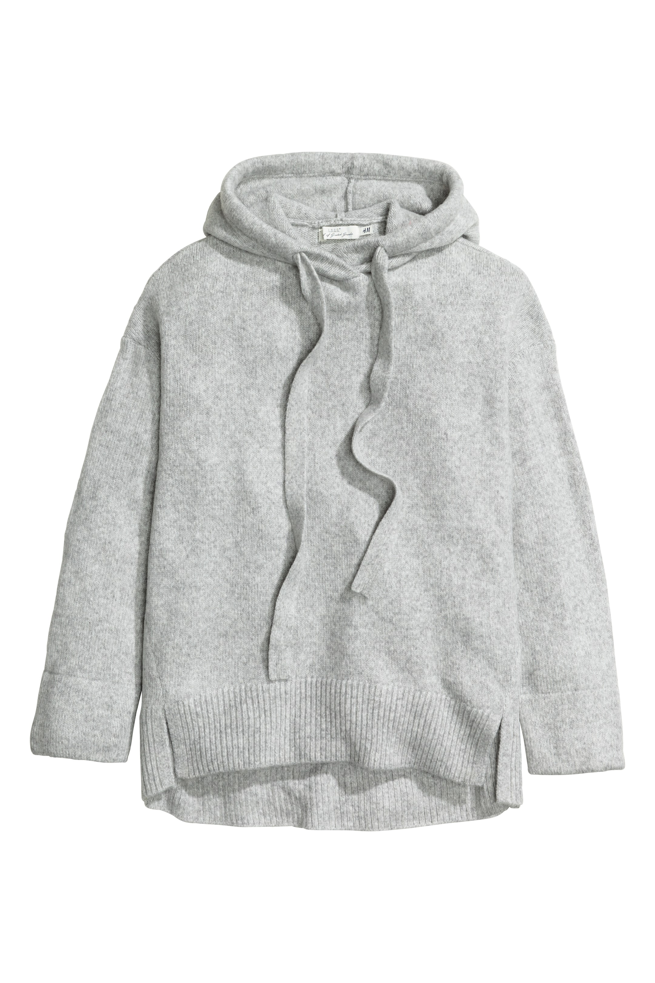 View larger image: Knitted hooded jumper - Grey marl - Ladies | H&M GB 1