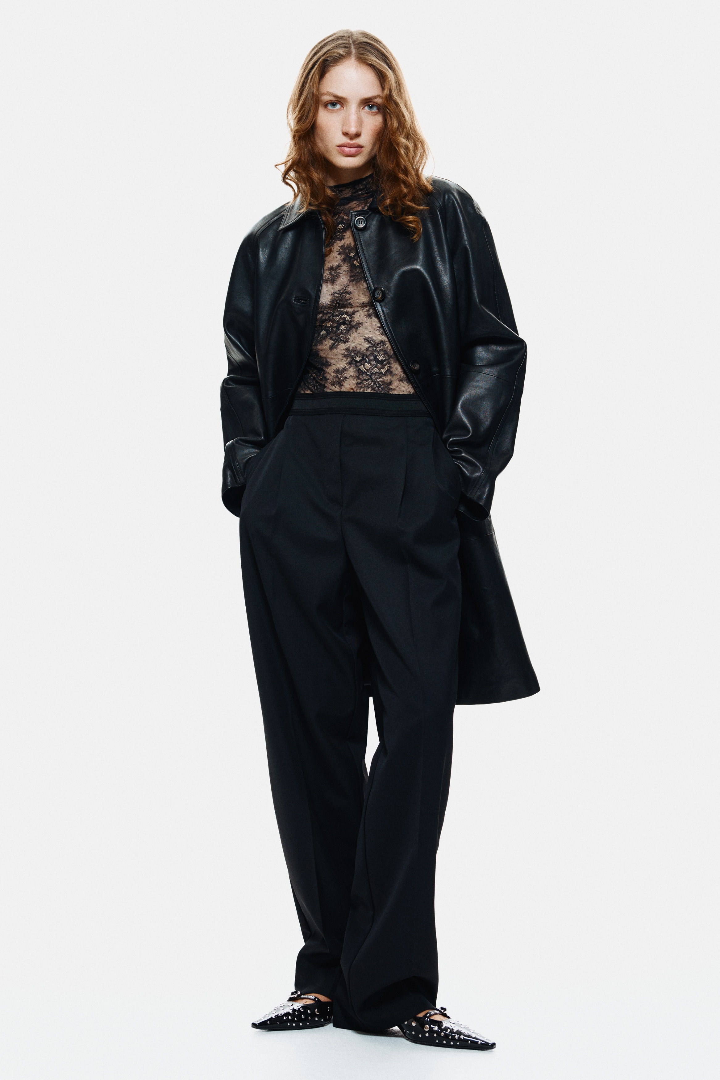 Hose aus Wollmix - Schwarz