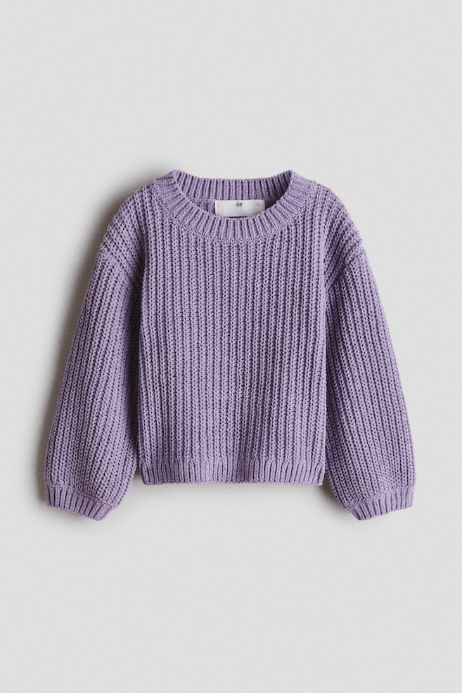 Chenille-Knit Sweater - Dusty lilac/Pink/Cream/Light turquoise - 1