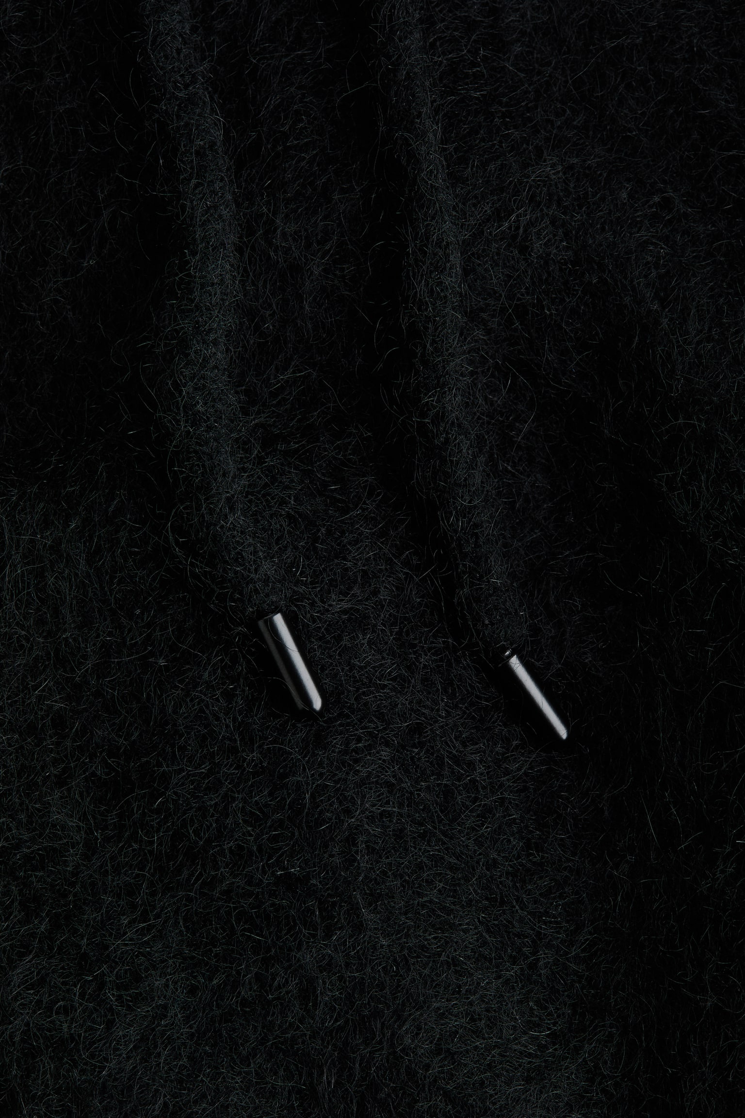 モヘアブレンド フーデッドトップス - ブラック - 5