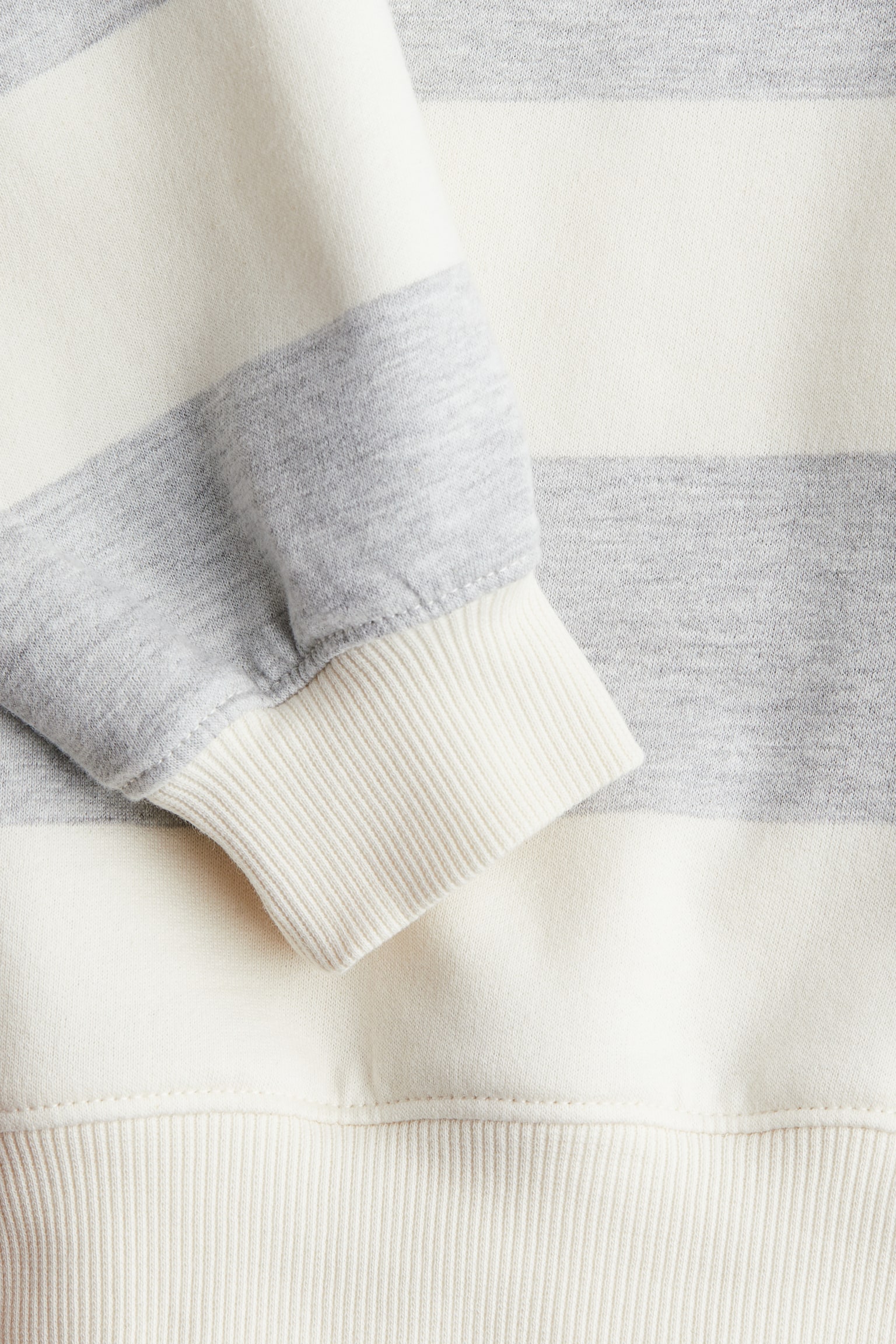 Zip-top sweatshirt - White/Striped/Dusty blue - 5