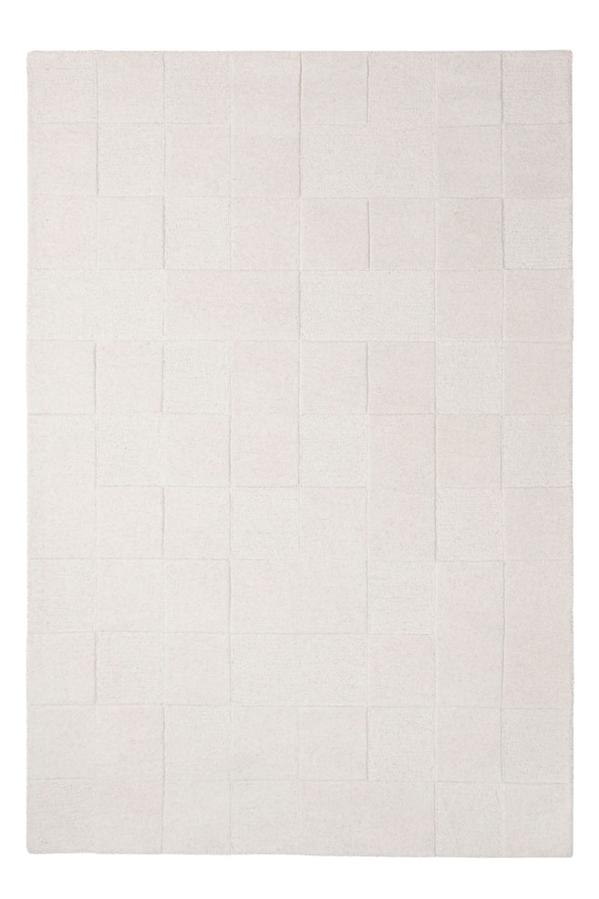 Checkerboard Modern Rutig Ullmatta - Elfenben - 1