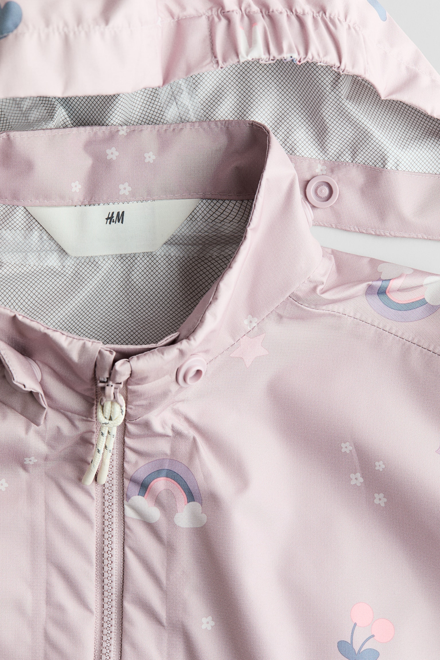 2.5-layer rain jacket - Light dusty pink/Unicorns/Light khaki green/Dinosaurs/Dusty blue/Dinosaurs/Beige/Leopard print/Peach pink/Spotted/Dusty pink/Berries/Black/Mole/Spotted - 2