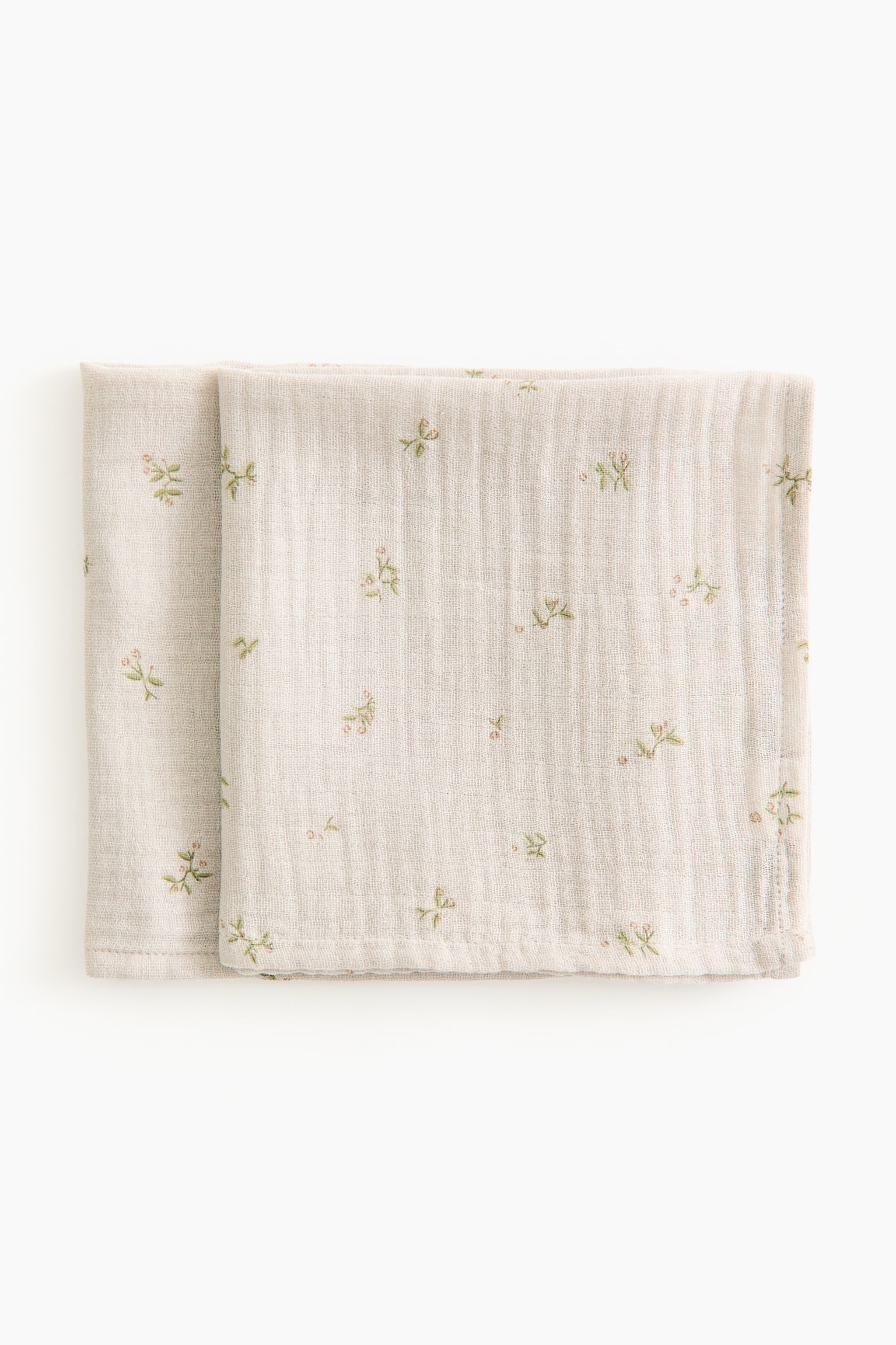 2-pack muslin cloths - Light mole/Floral/Cream/Floral/Light blue/Planes/Light pink/Floral/White/Cherries - 1