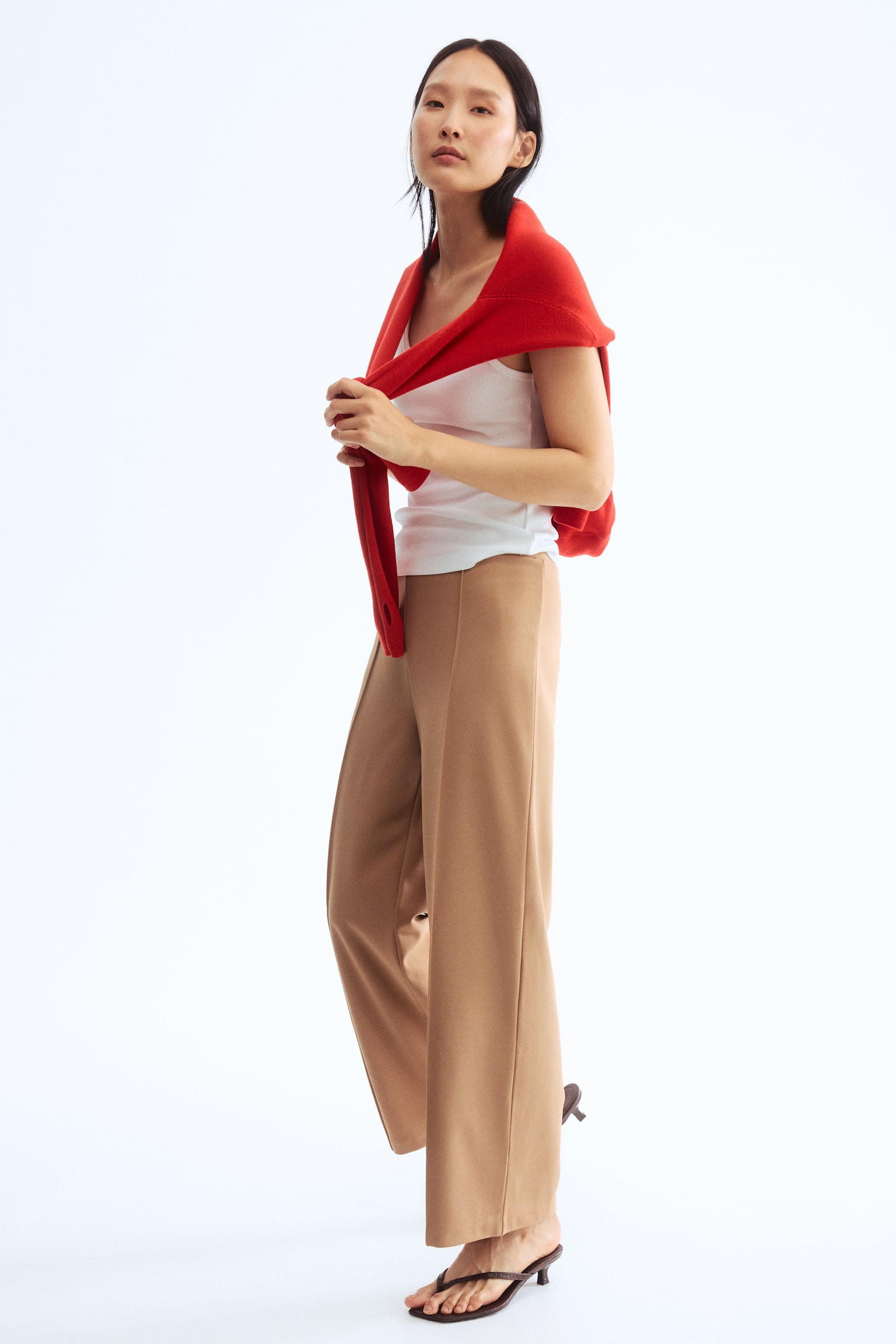 Crease-front trousers - Dark beige/Navy blue/Black - 4