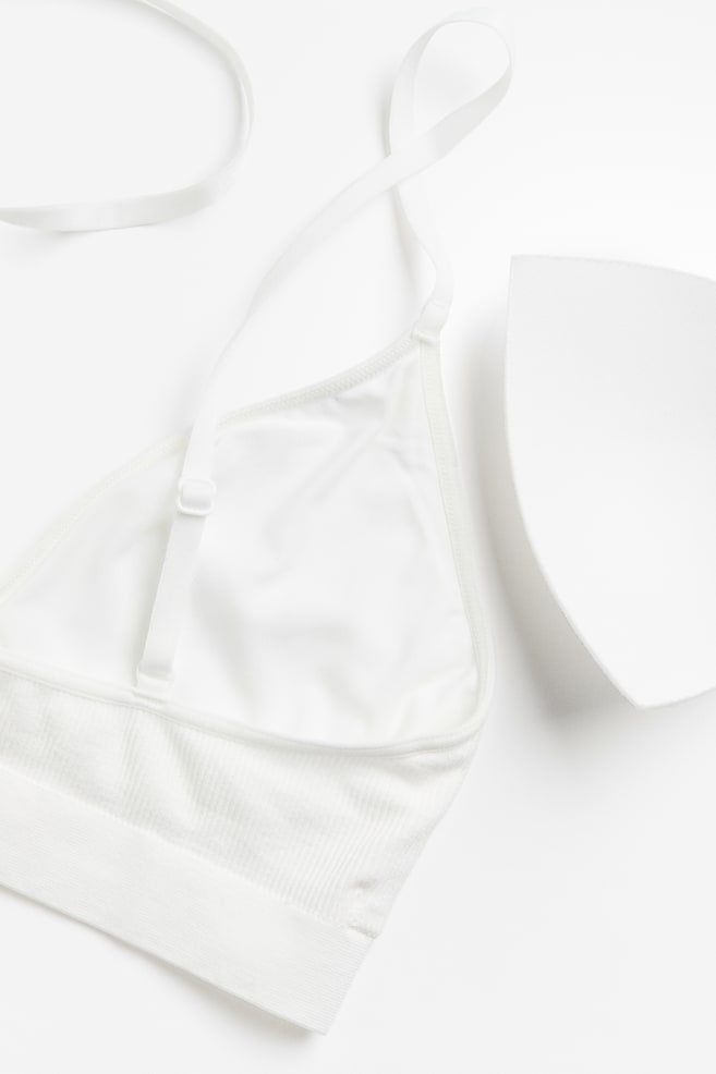 Seamless padded soft bra - White/Black - 3
