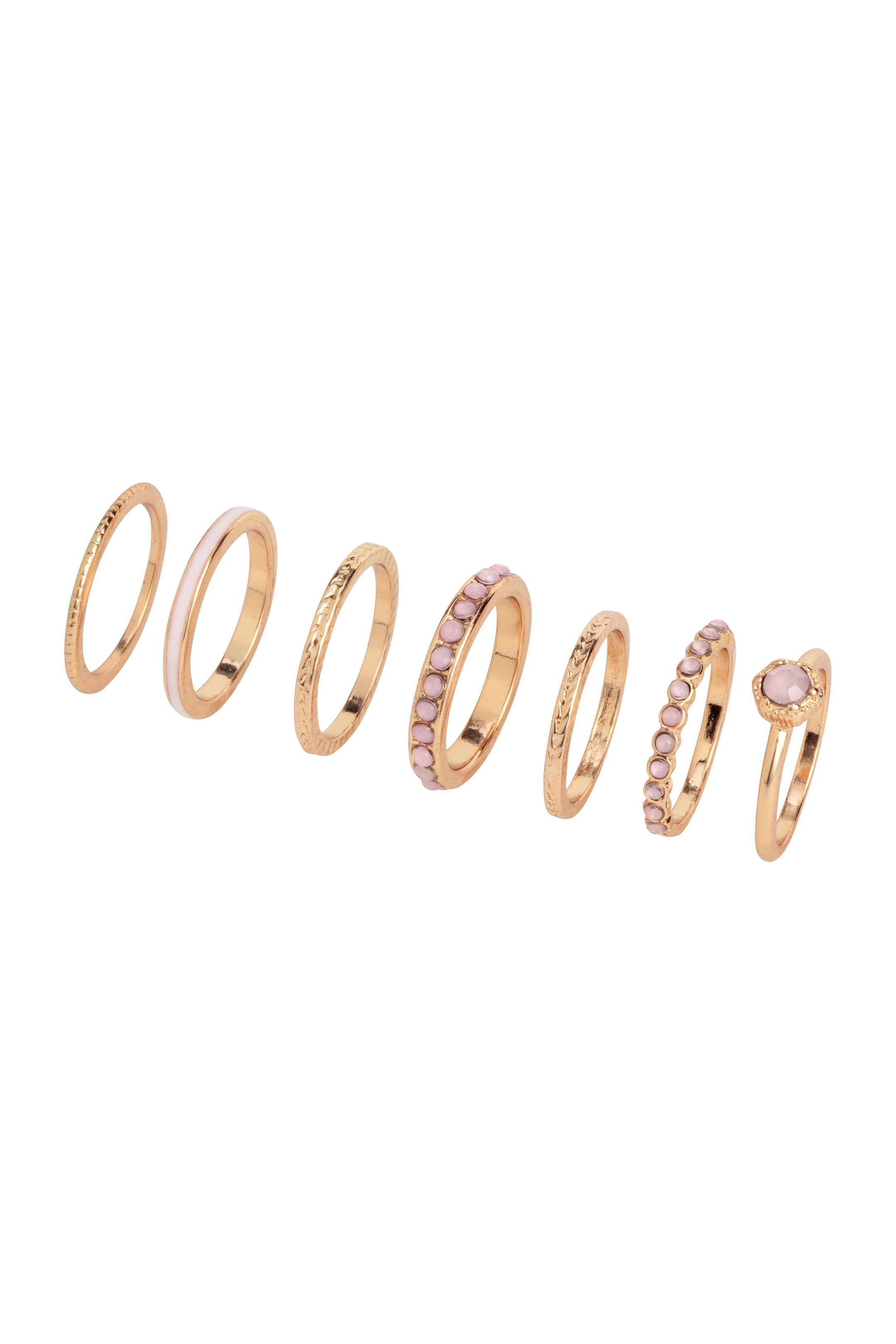 Ver imagem maior: Anéis, pack de 7 - Dourado/Rosa - SENHORA | H&M PT 1