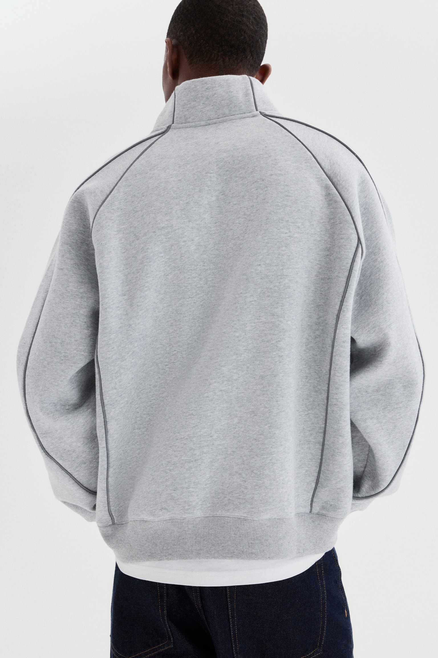 Loose Fit Zip-top sweatshirt - Grey marl/Akito - 3