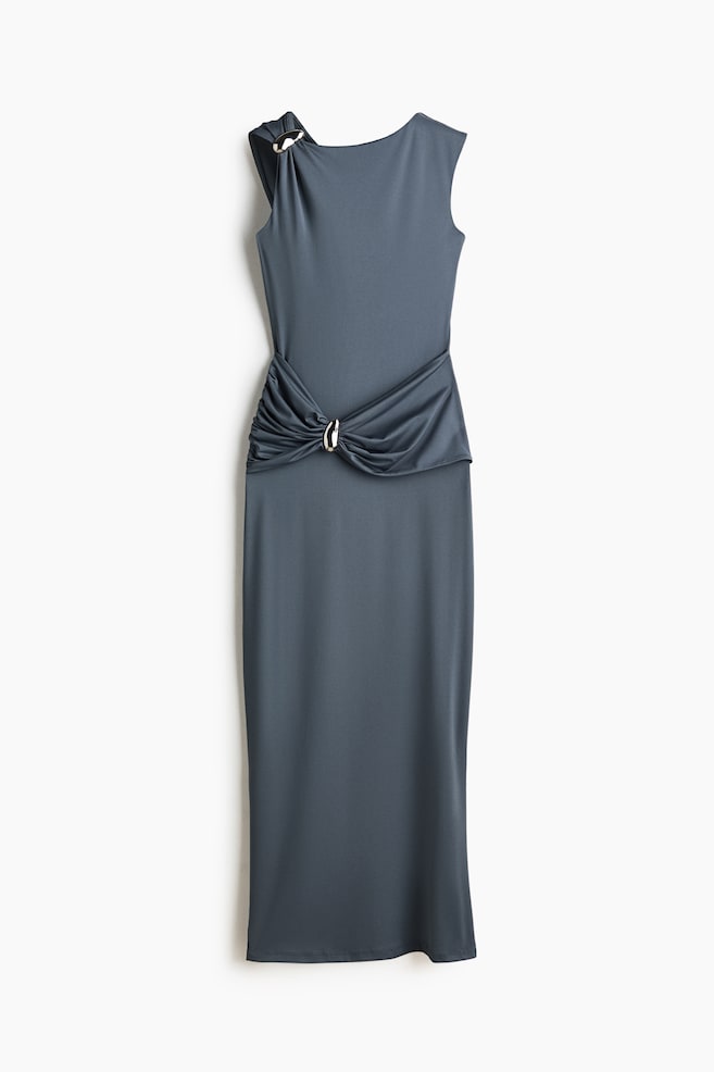 Vestido drapeado - Gris oscuro - 1