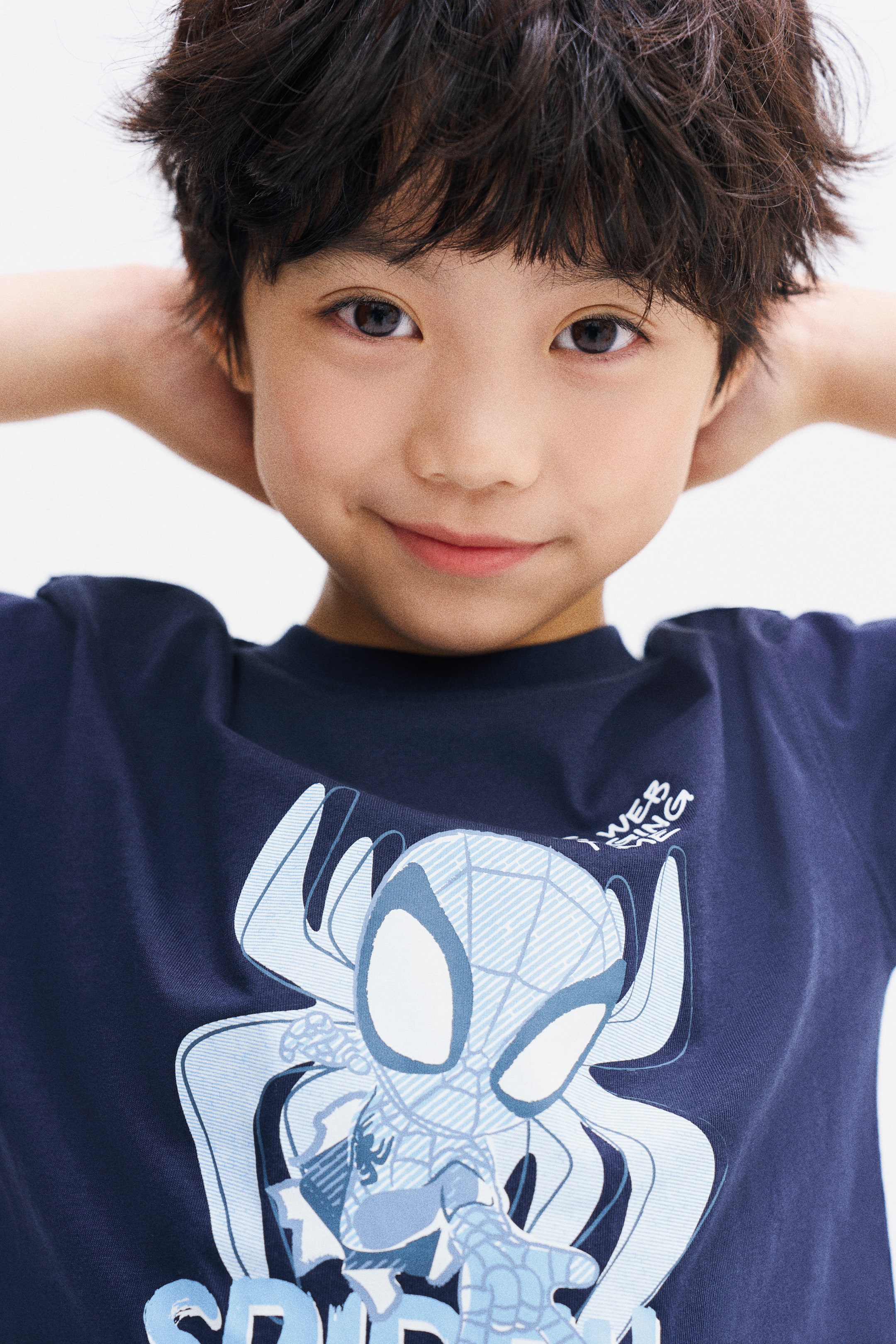 View larger image: 2-piece printed set - Navy blue/Spider-Man - Kids | H&M 1