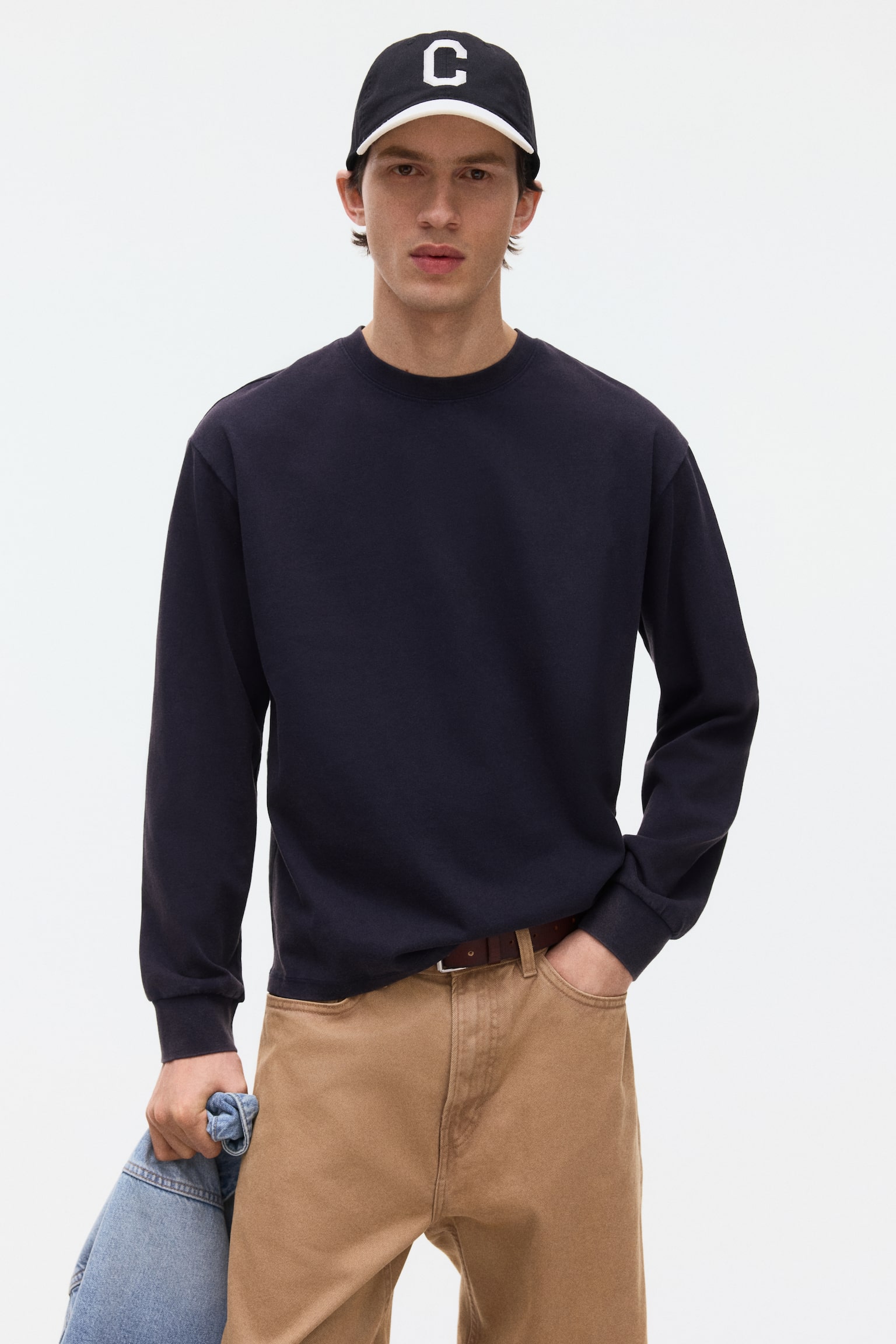 Топ Loose Fit з довгими рукавами і принтом - Темно-синій/Sports Archives/Білий/Sports Club - 1