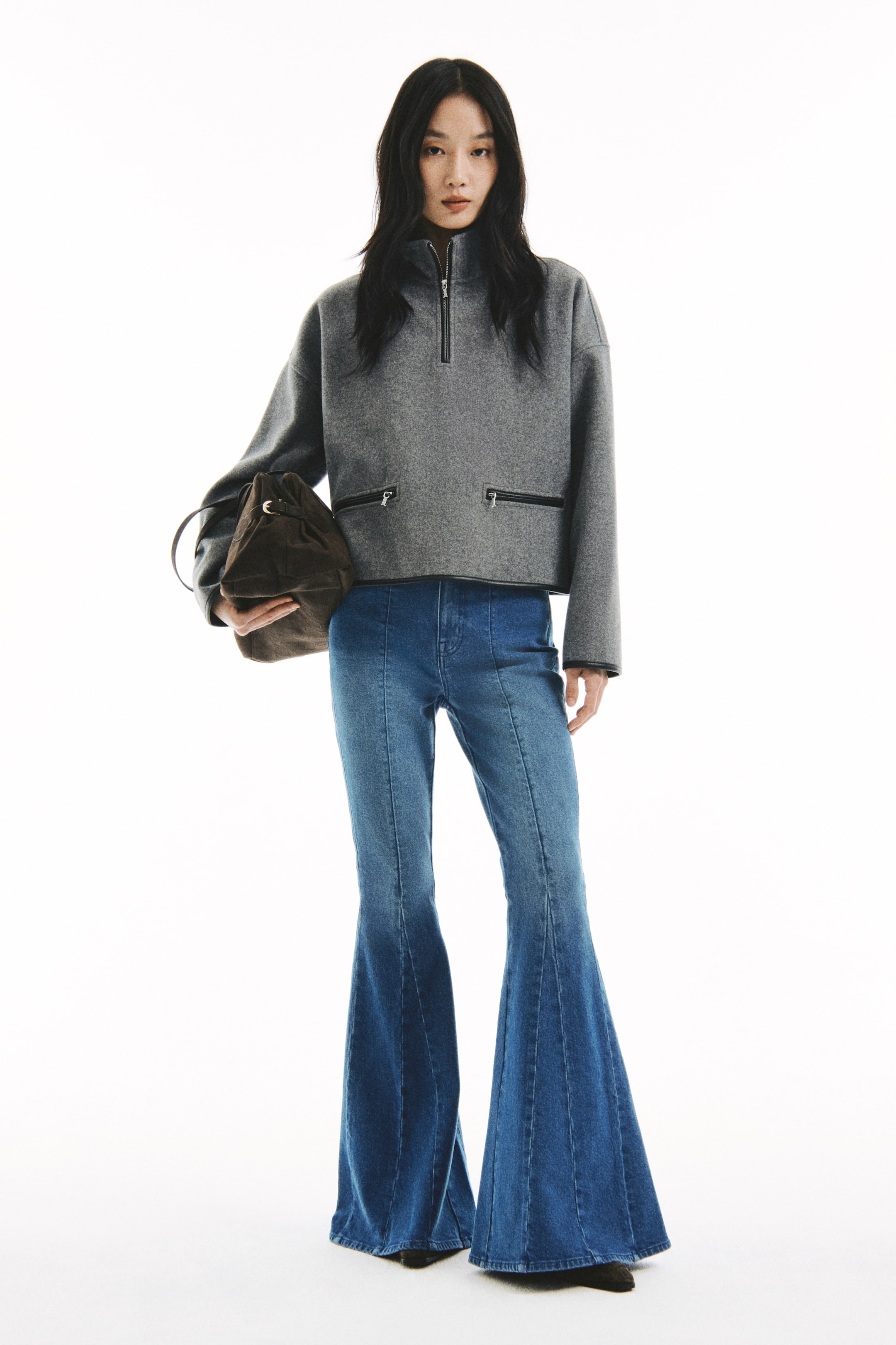 이미지 확대 보기: 집탑 플리스 탑 - 그레이 - 여성 | H&M KR 1