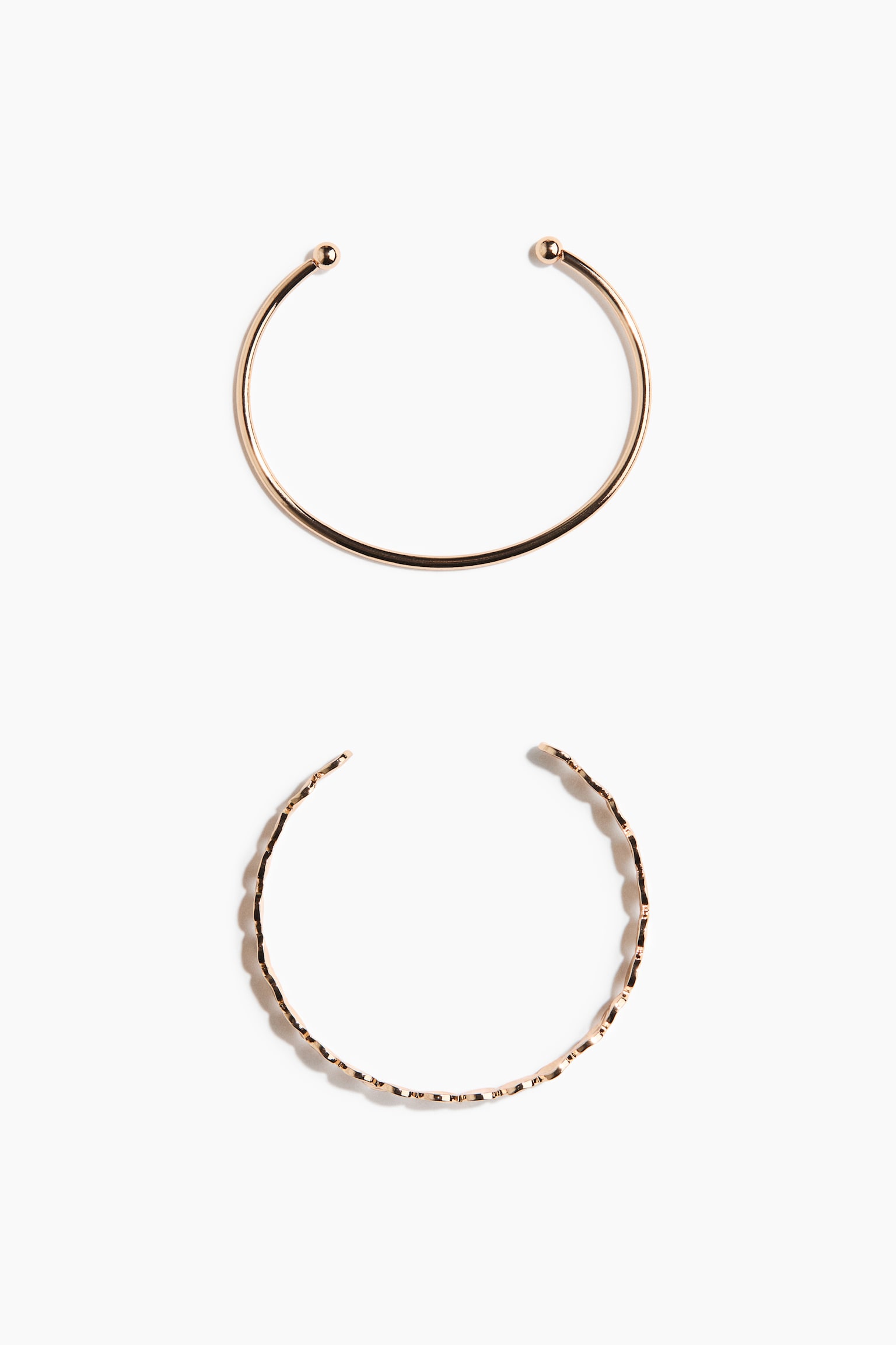 2-pack cuff bracelets - Gold-coloured