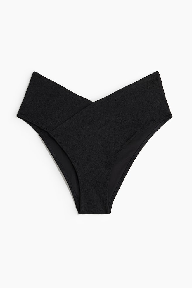 High Rise Cheeky Bikini Bottoms - Black - 1